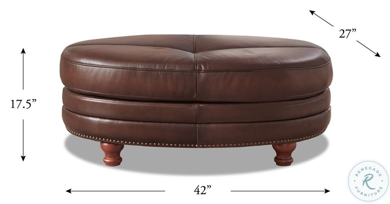 Bexley Caramel Top Grain Leather Ottoman