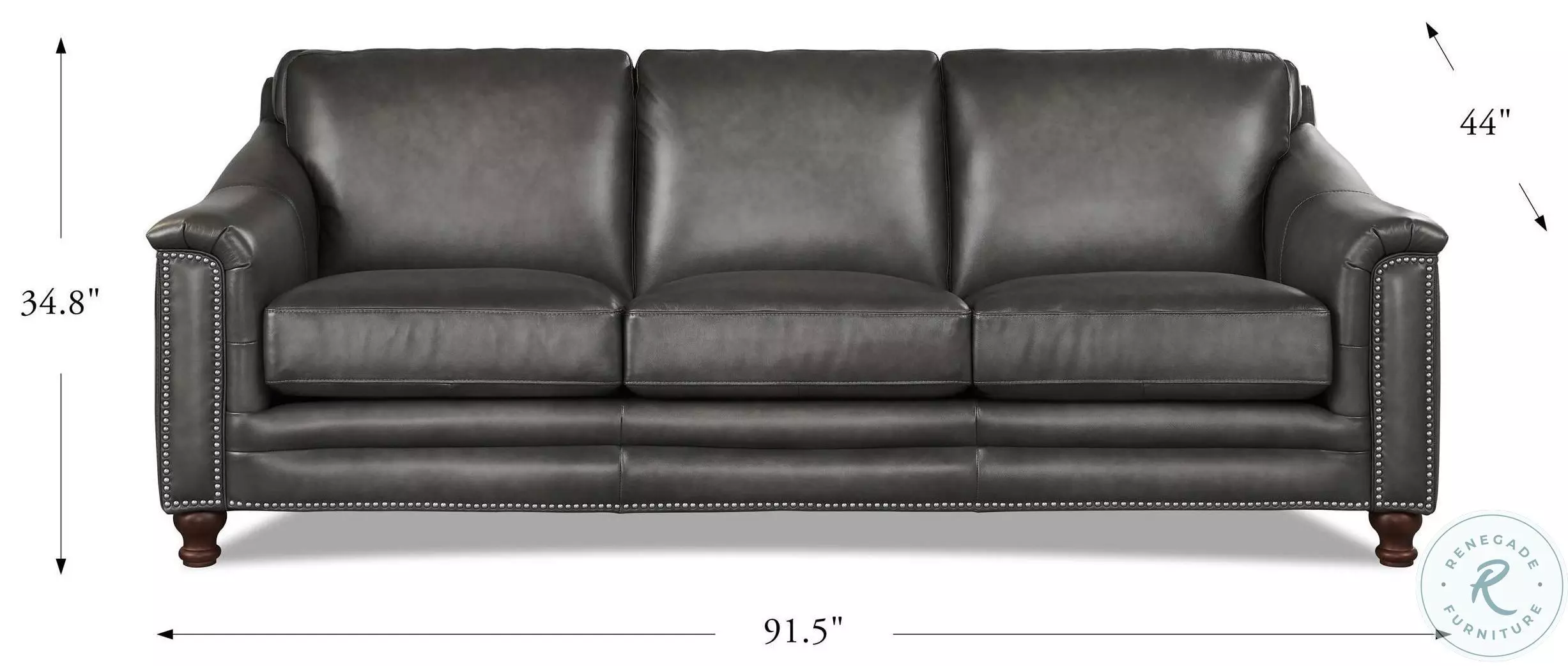 Bexley Ash Top Grain Leather Sofa