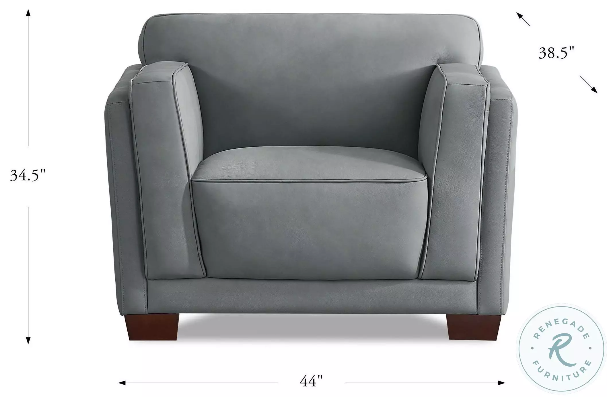 Preston Slate Gray Top Grain Leather Chair