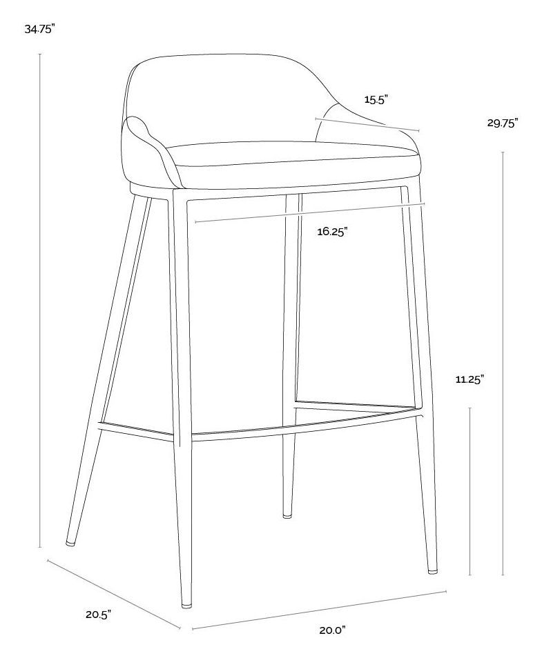 Astra Ivanhoe Pine Upholstered Bar Stool