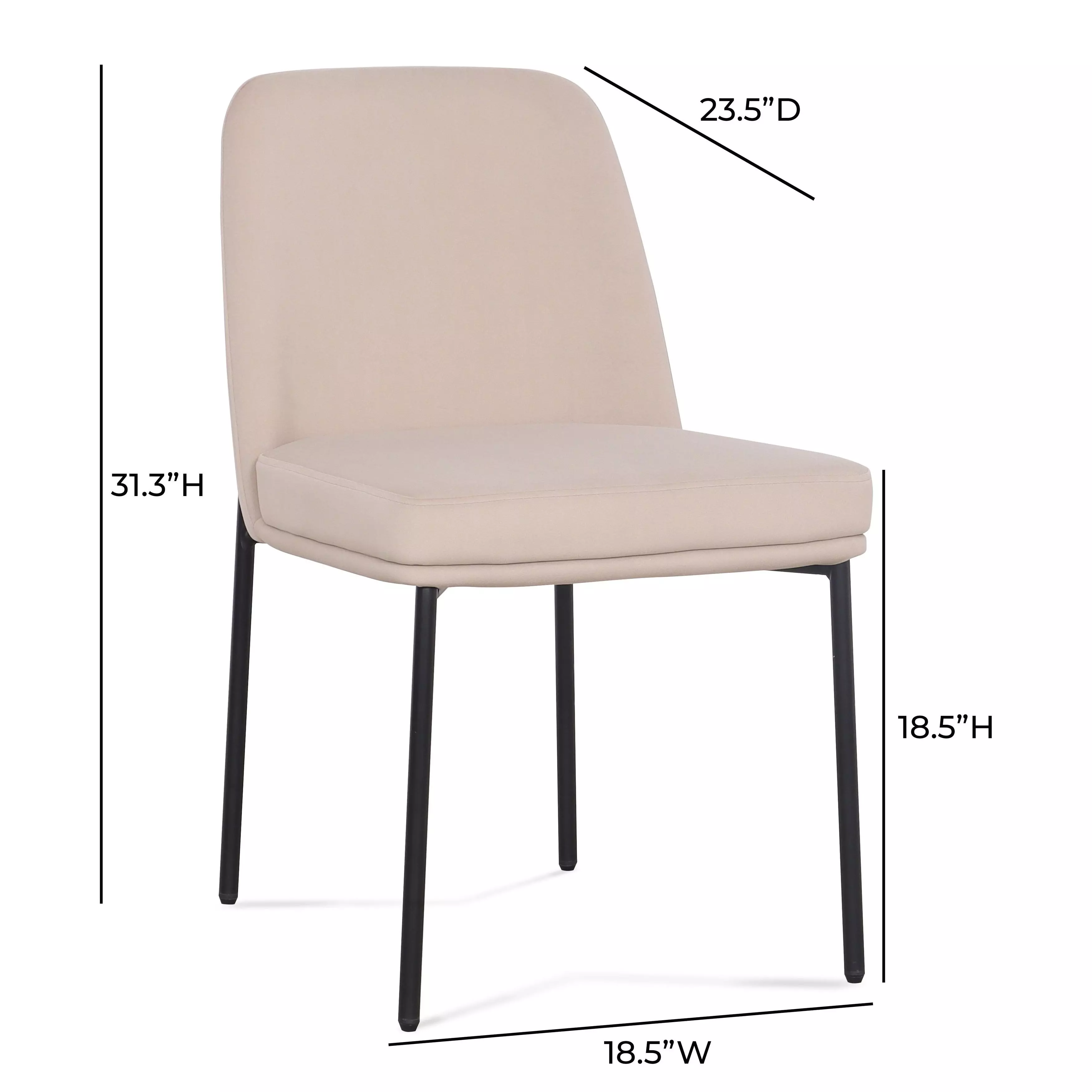 Sydney Taupe Performance Fabric Upholstered Dining Chair Set of 2