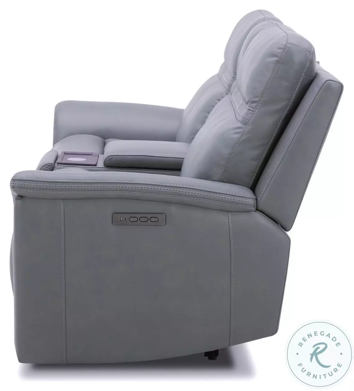 Cooper Bleu Gray Leather Triple Zero Gravity Power Reclining
