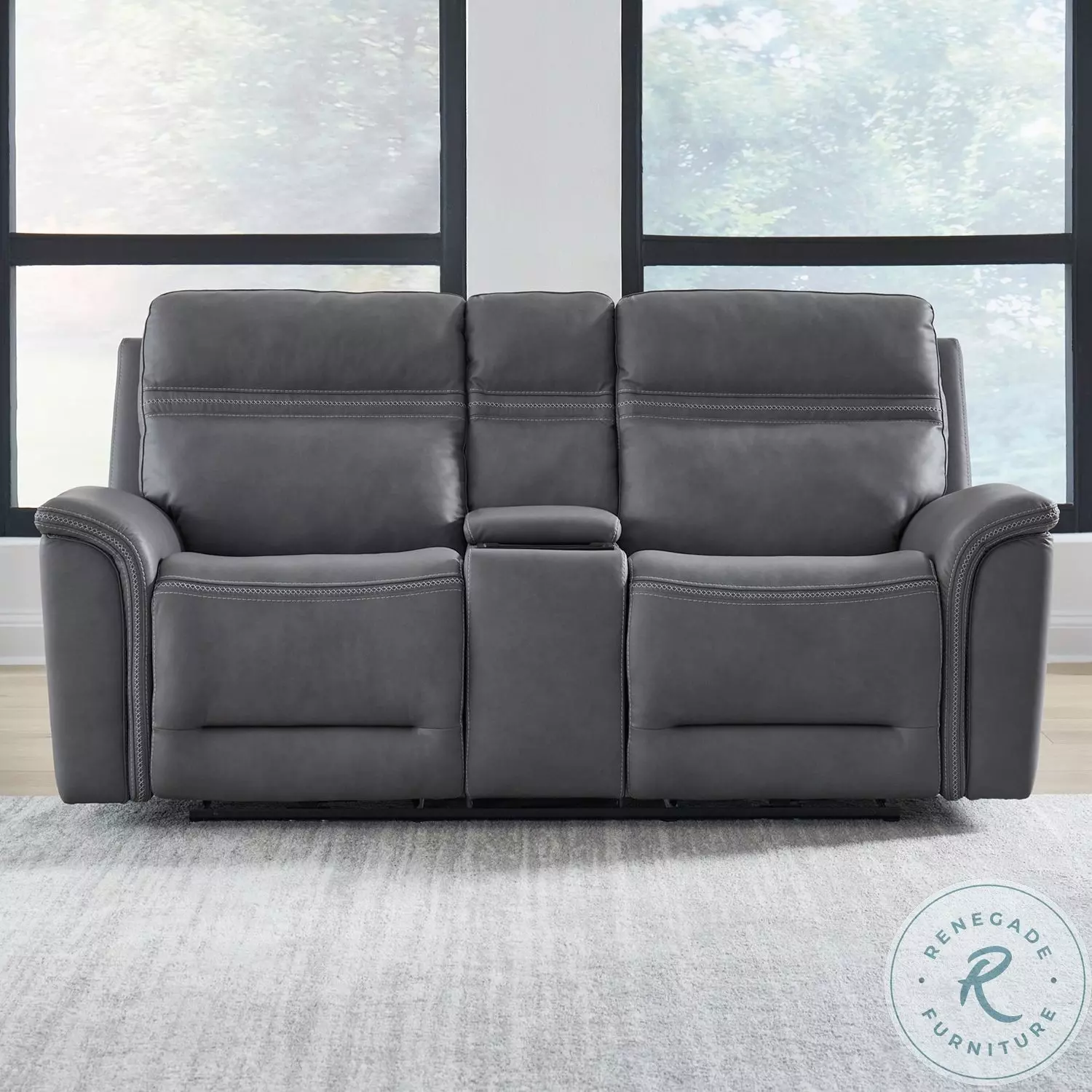 Cooper Bleu Gray Leather Triple Zero Gravity Power Reclining