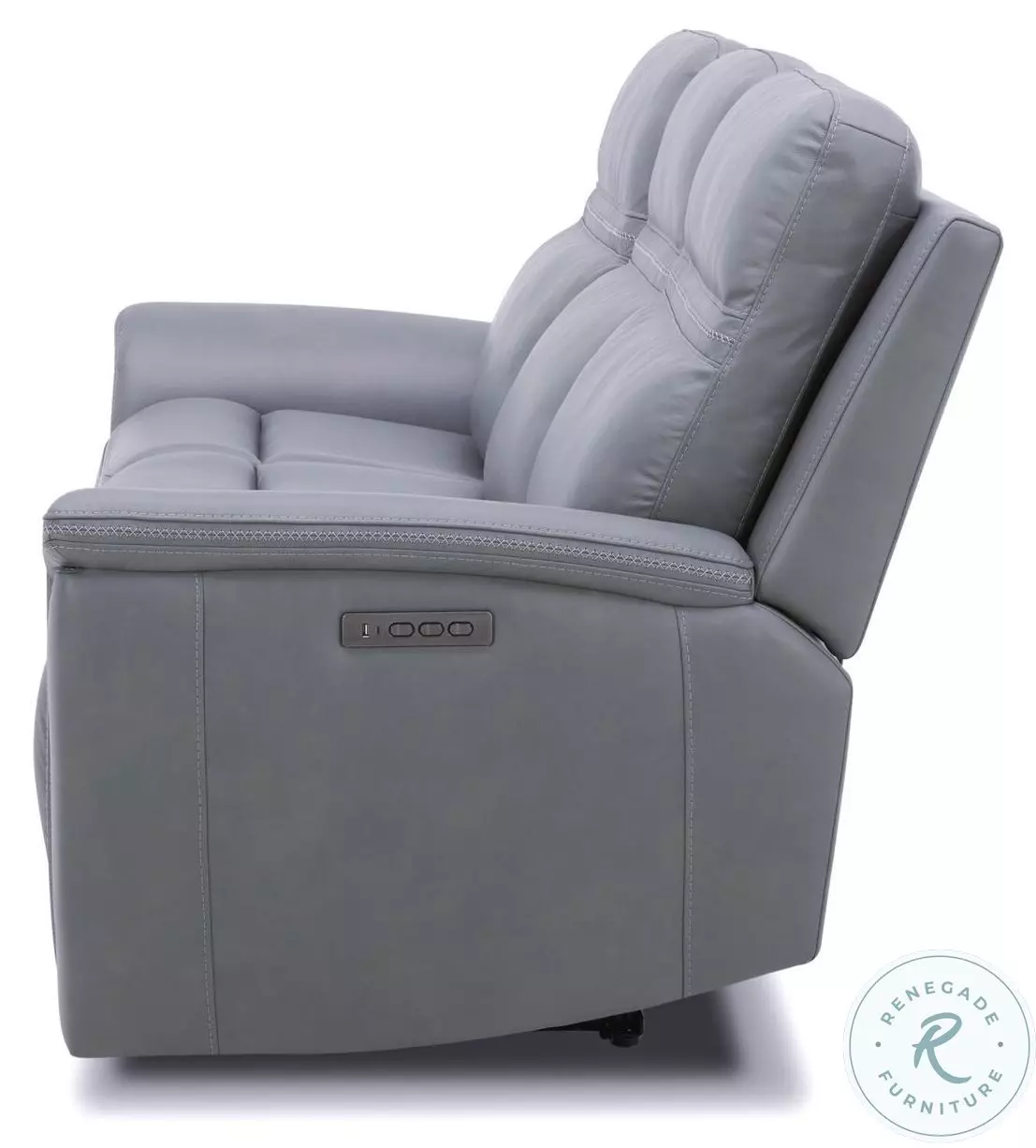 Cooper Bleu Gray Leather Triple Zero Gravity Power Reclining
