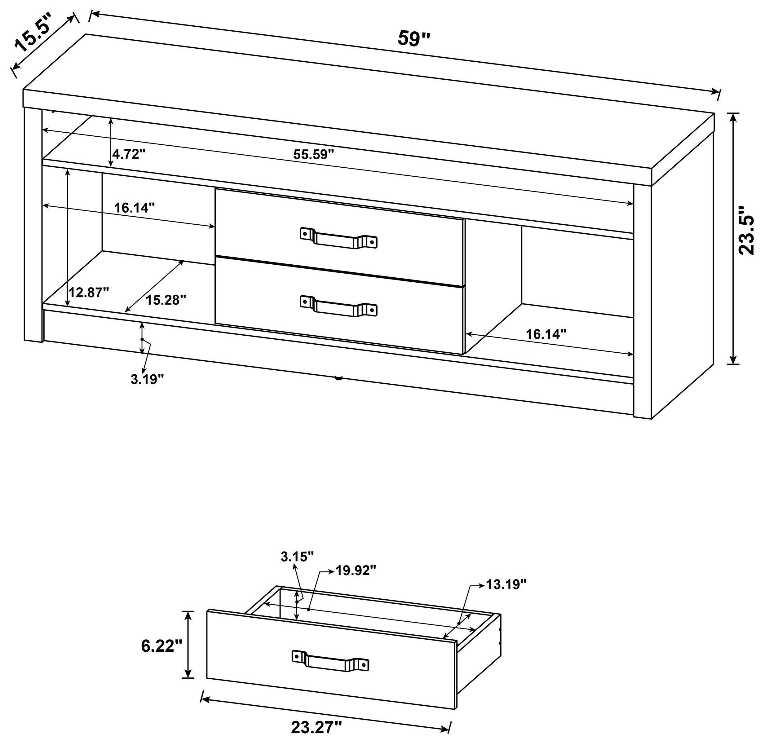 Burke Grey Driftwood TV Console
