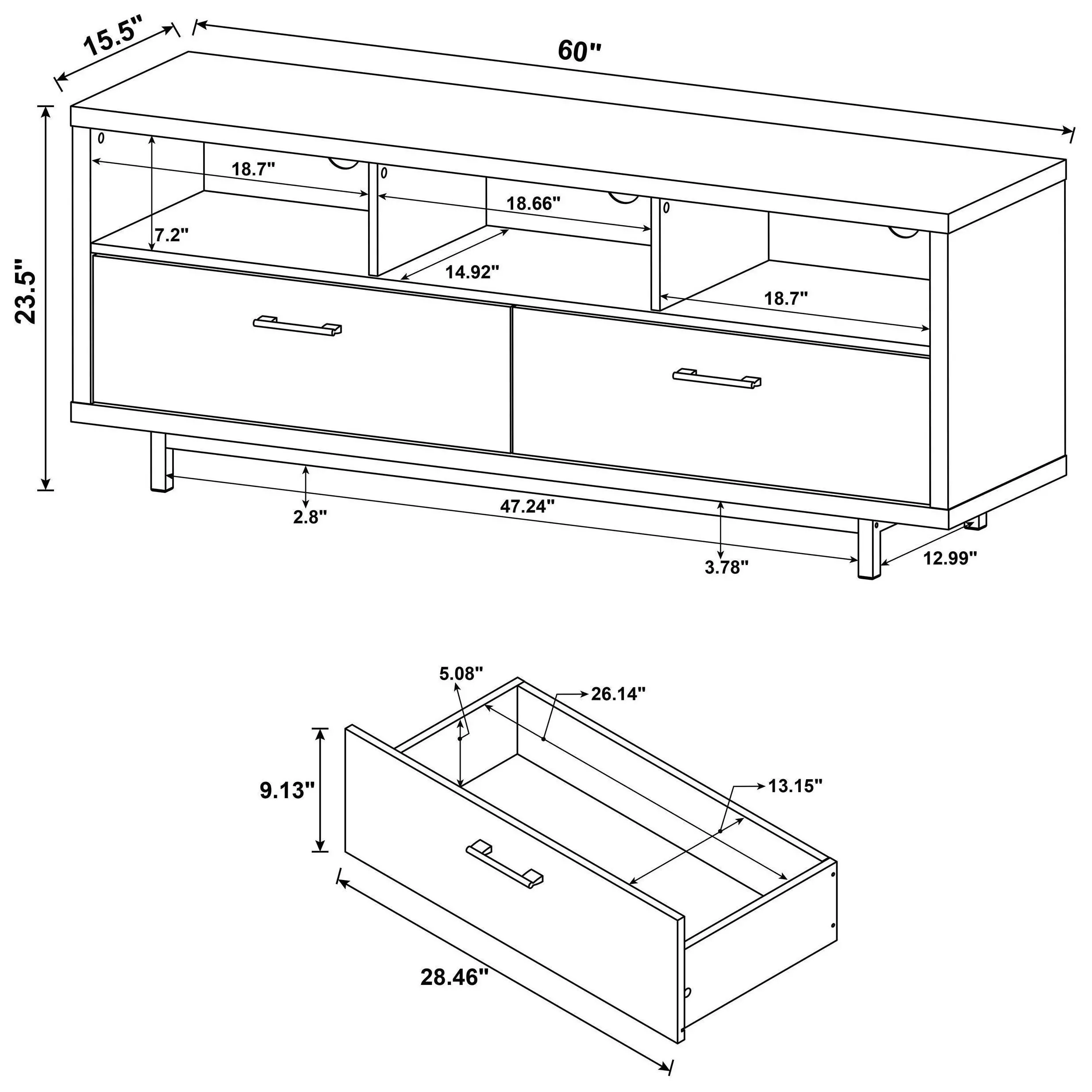 Casey White TV Console