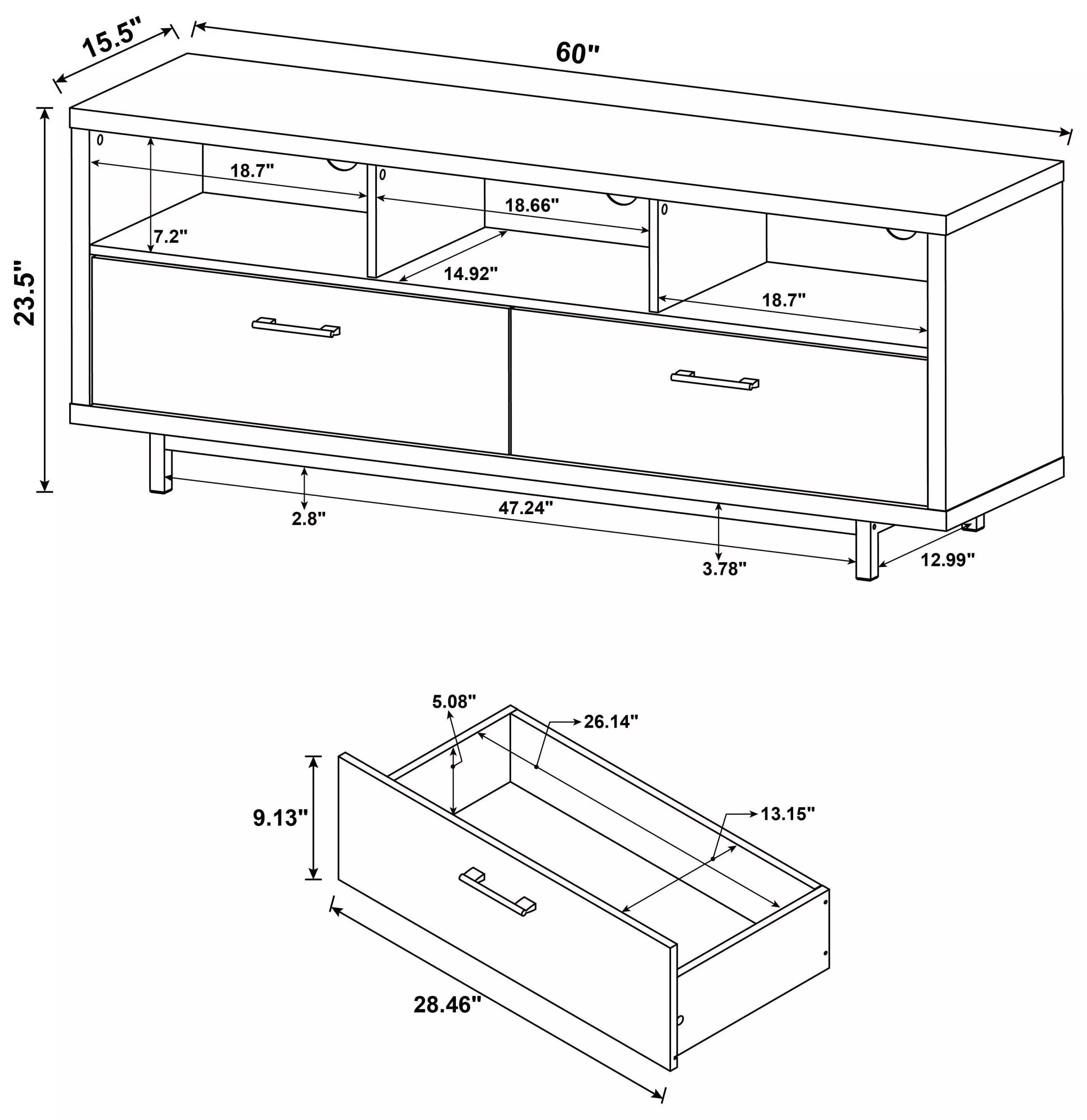 Casey Cappuccino TV Console