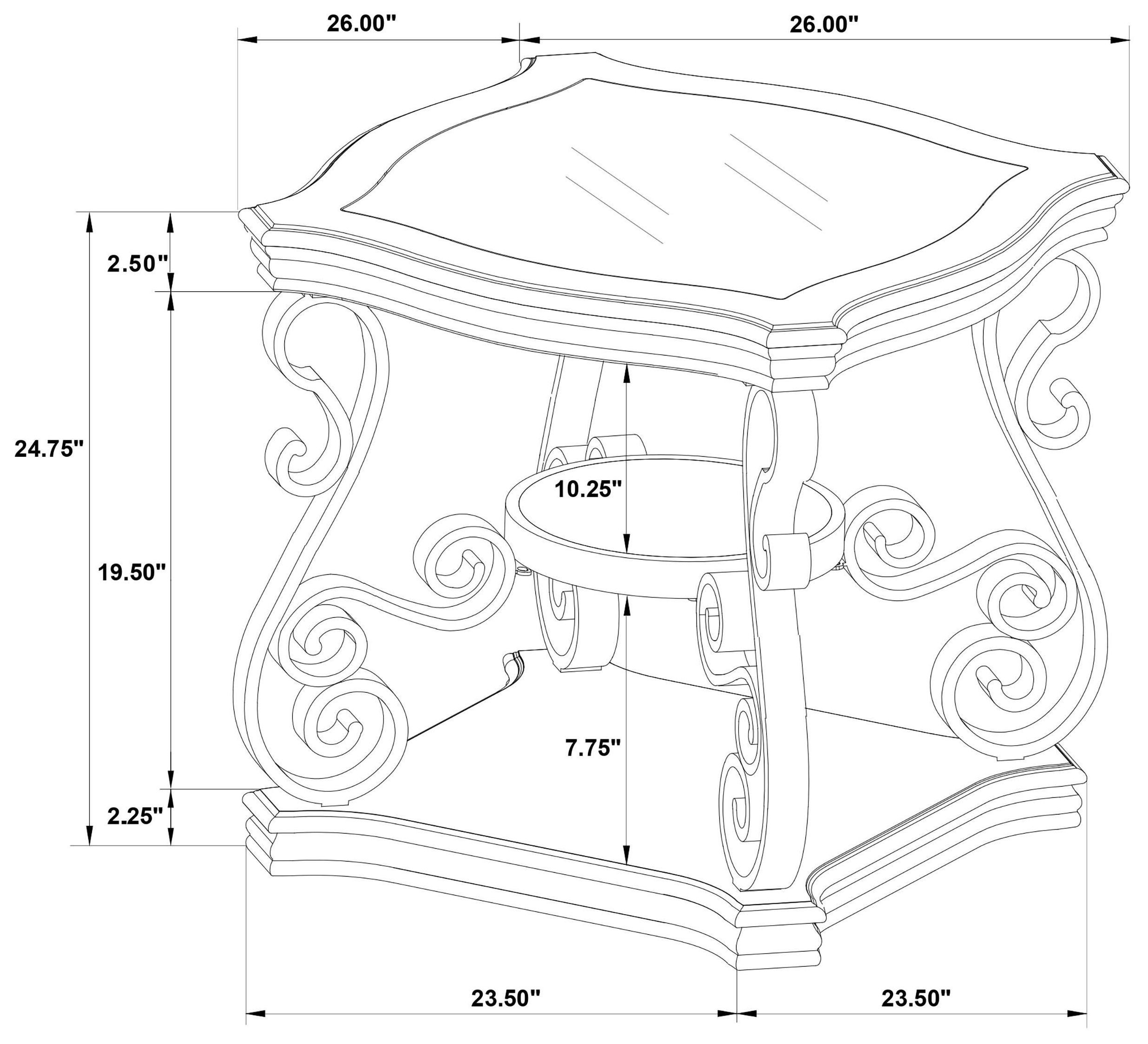 Laney Deep Merlot And Clear End Table