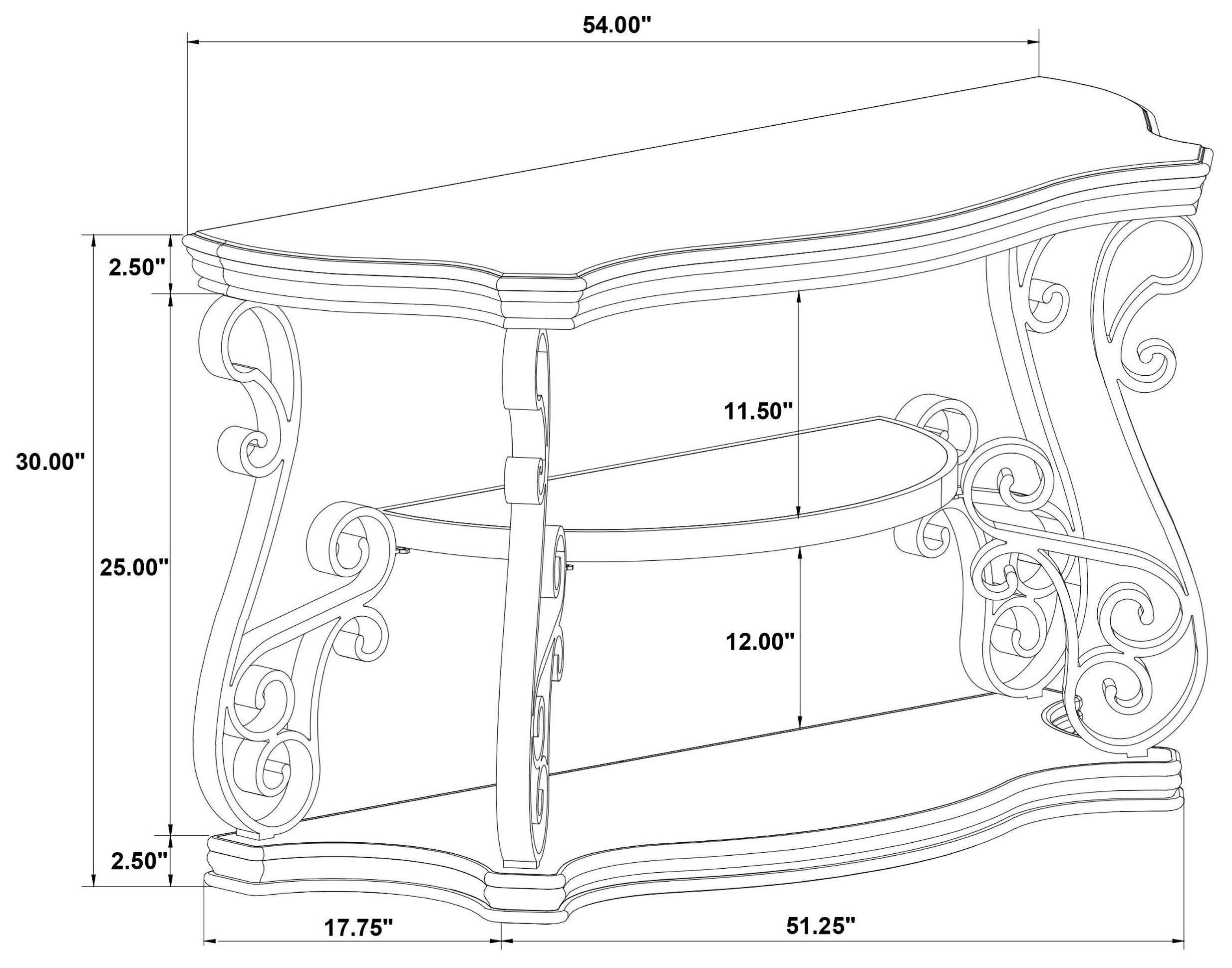 Laney Deep Merlot And Clear Sofa Table