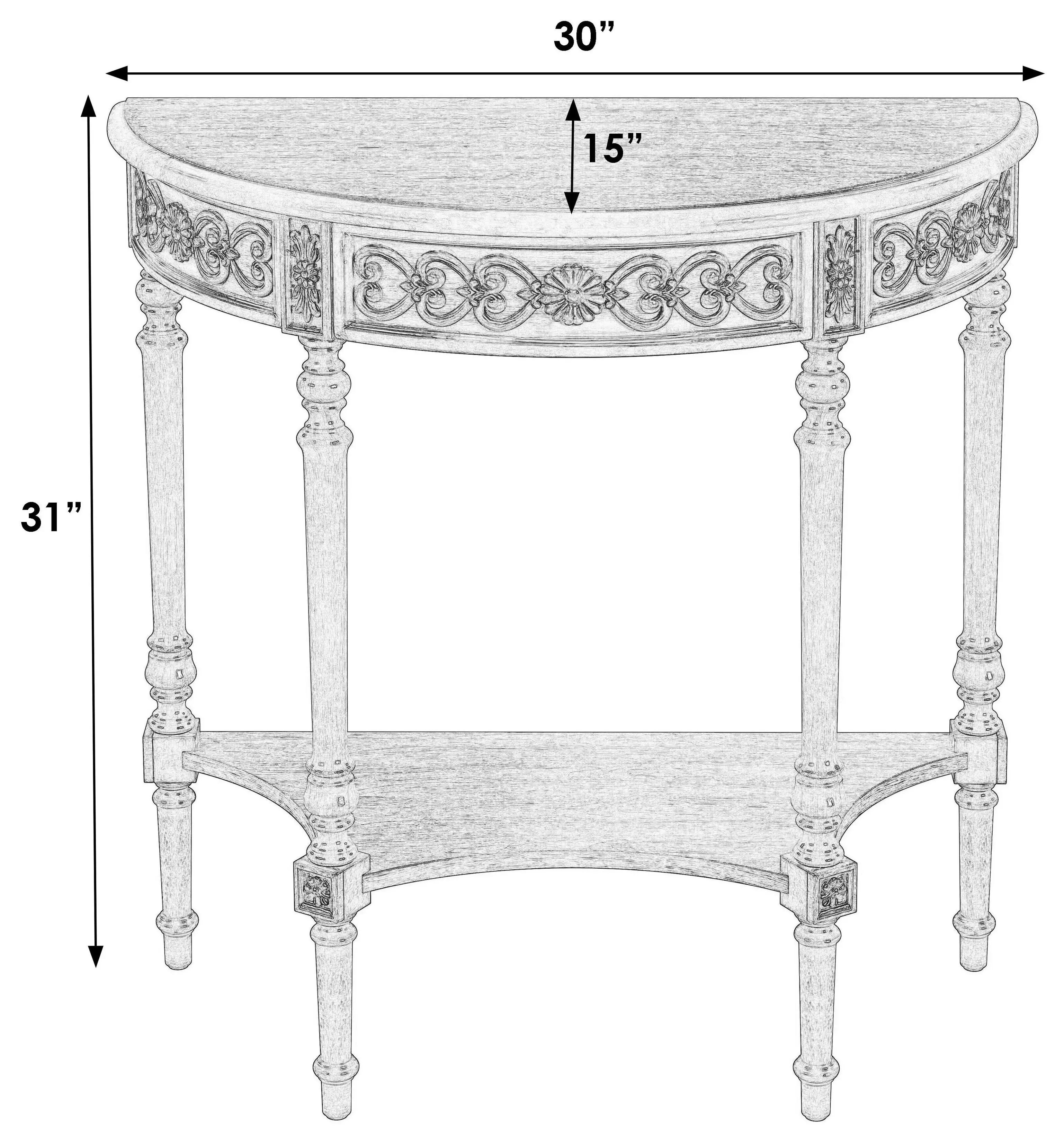 Danelle Royal Pastel Blue Demilune Console Table