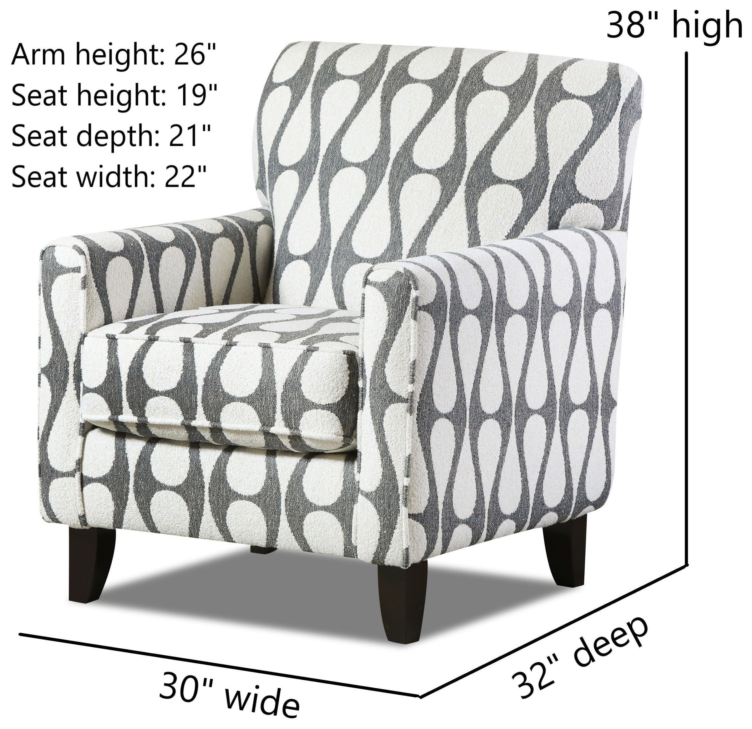 Contour Natural Hourglass Denim Performance Fabric Accent Chair