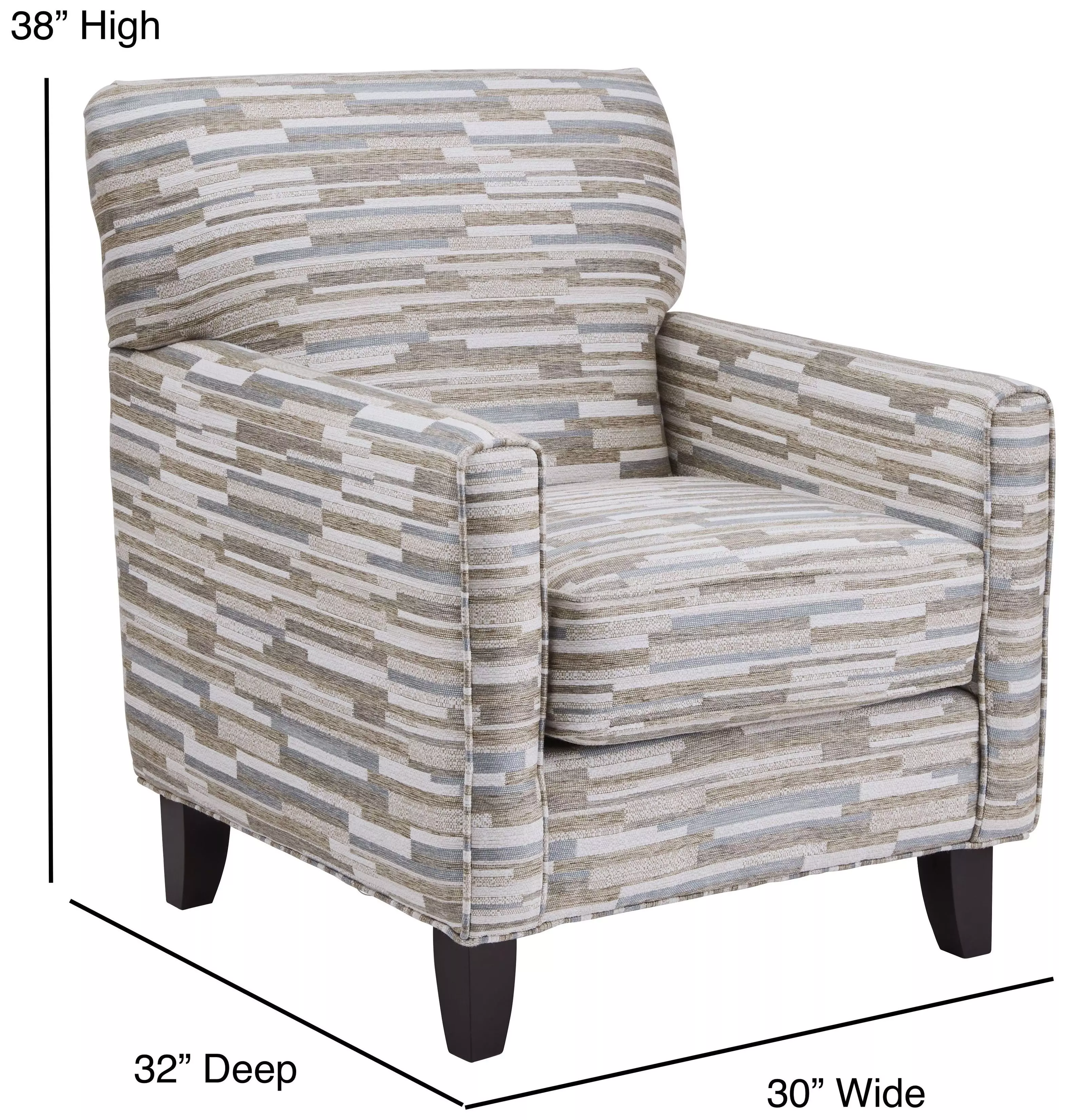 Amos Sand Beige and Brown Upholstered Accent Chair