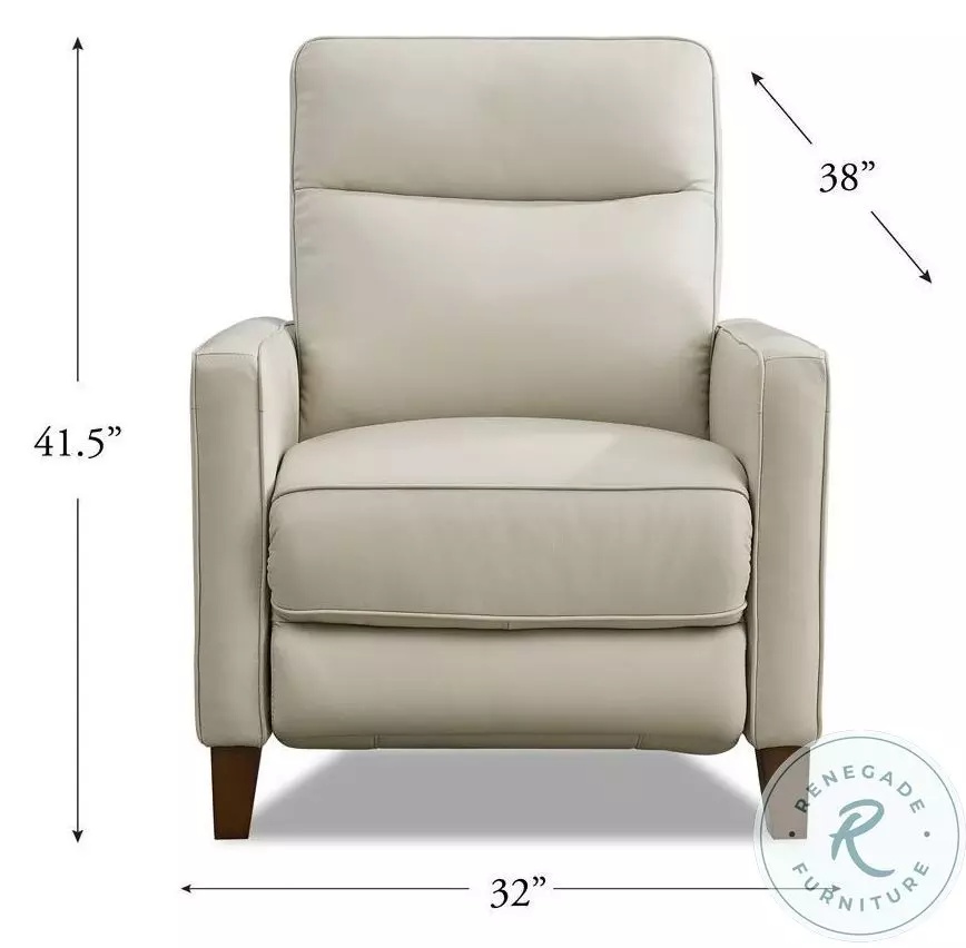 Arden Vanilla Leather Zero Gravity Power Recliner with Power Headrest and USB Charging