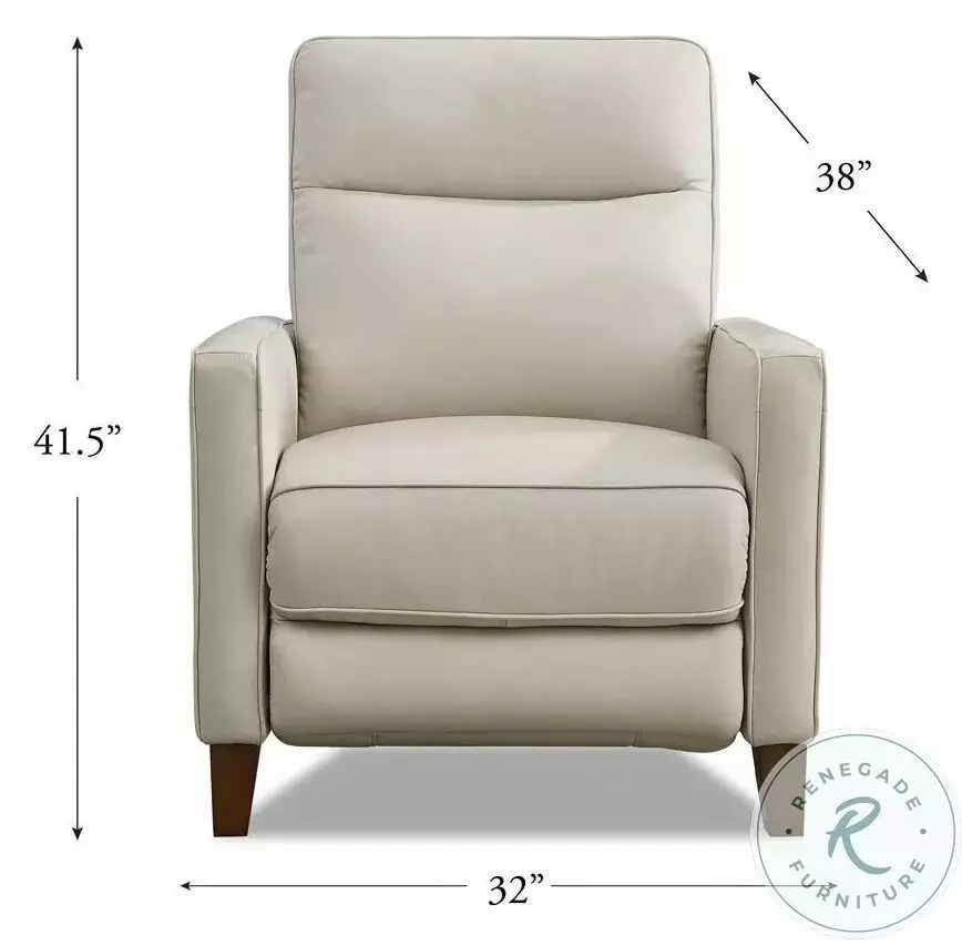 Arden Vanilla Leather Zero Gravity Power Recliner with Power Headrest and USB Charging