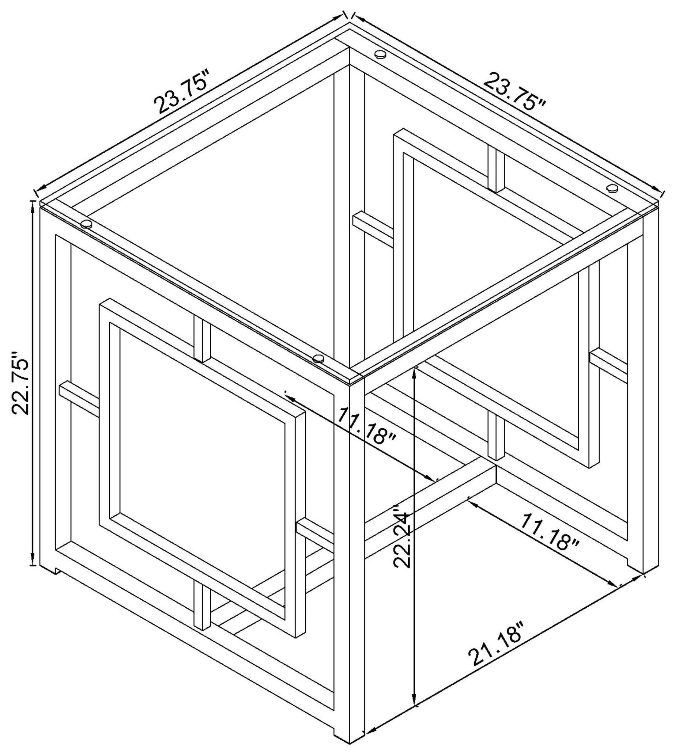 Merced Glass Top And Nickel End Table