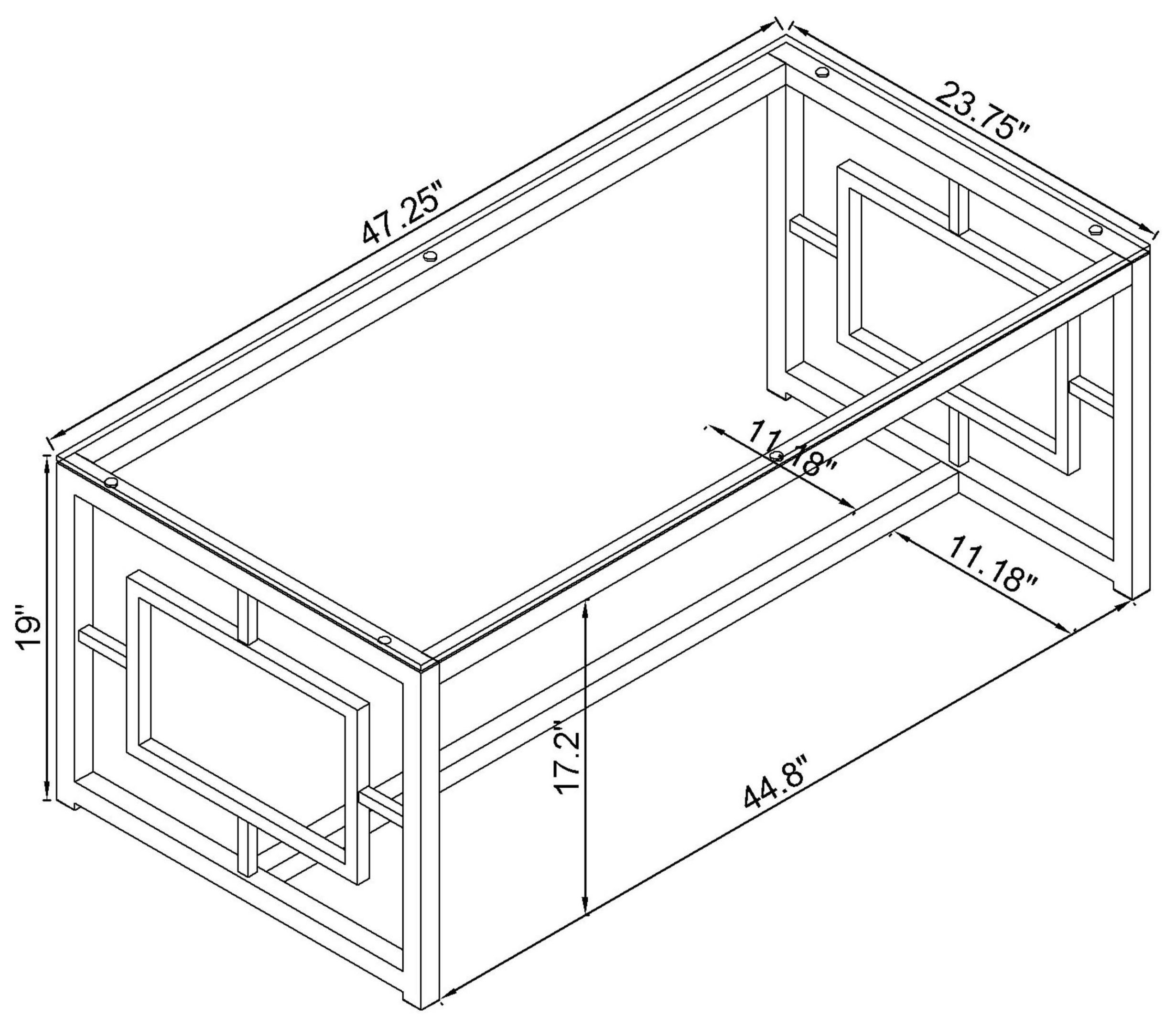 Merced Glass Top And Nickel Coffee Table