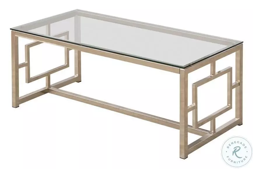 Merced Glass Top And Nickel Coffee Table From Home Gallery