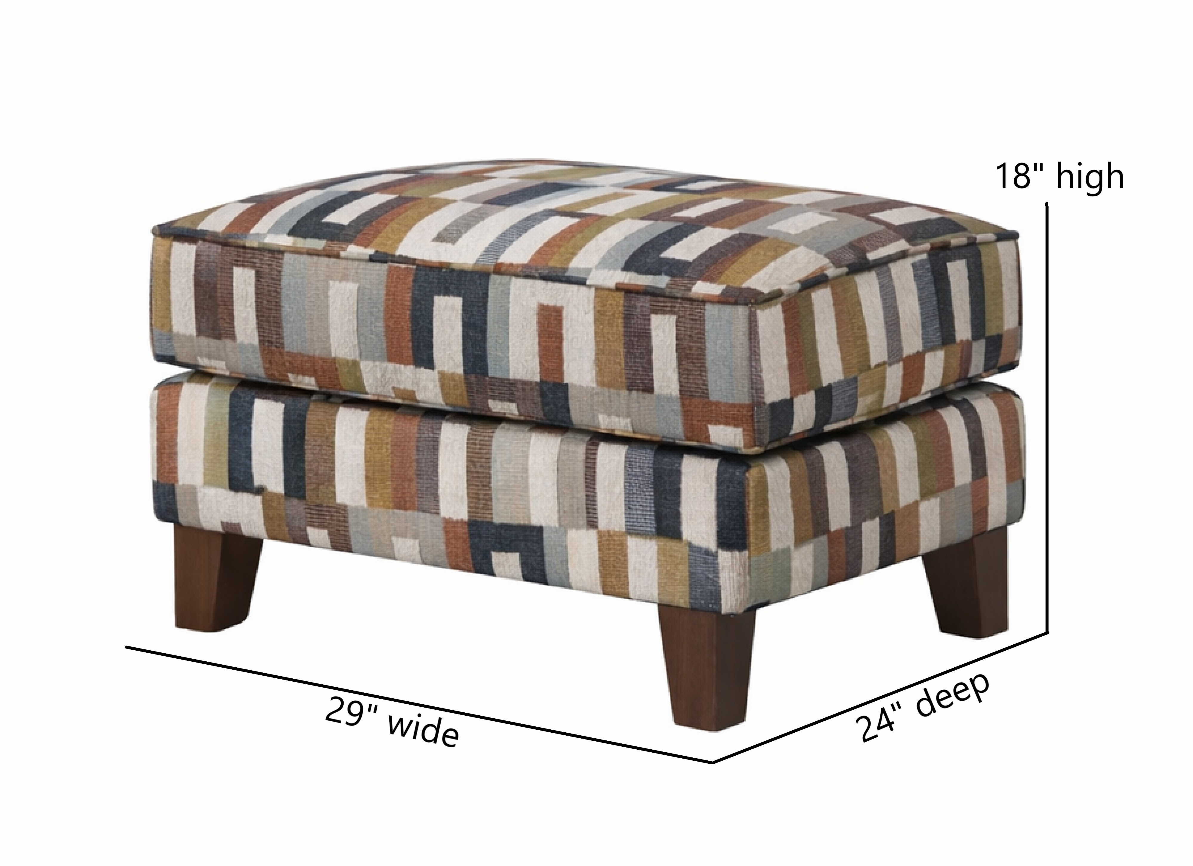 Amos Dusk Stitch Vintage Accent Ottoman