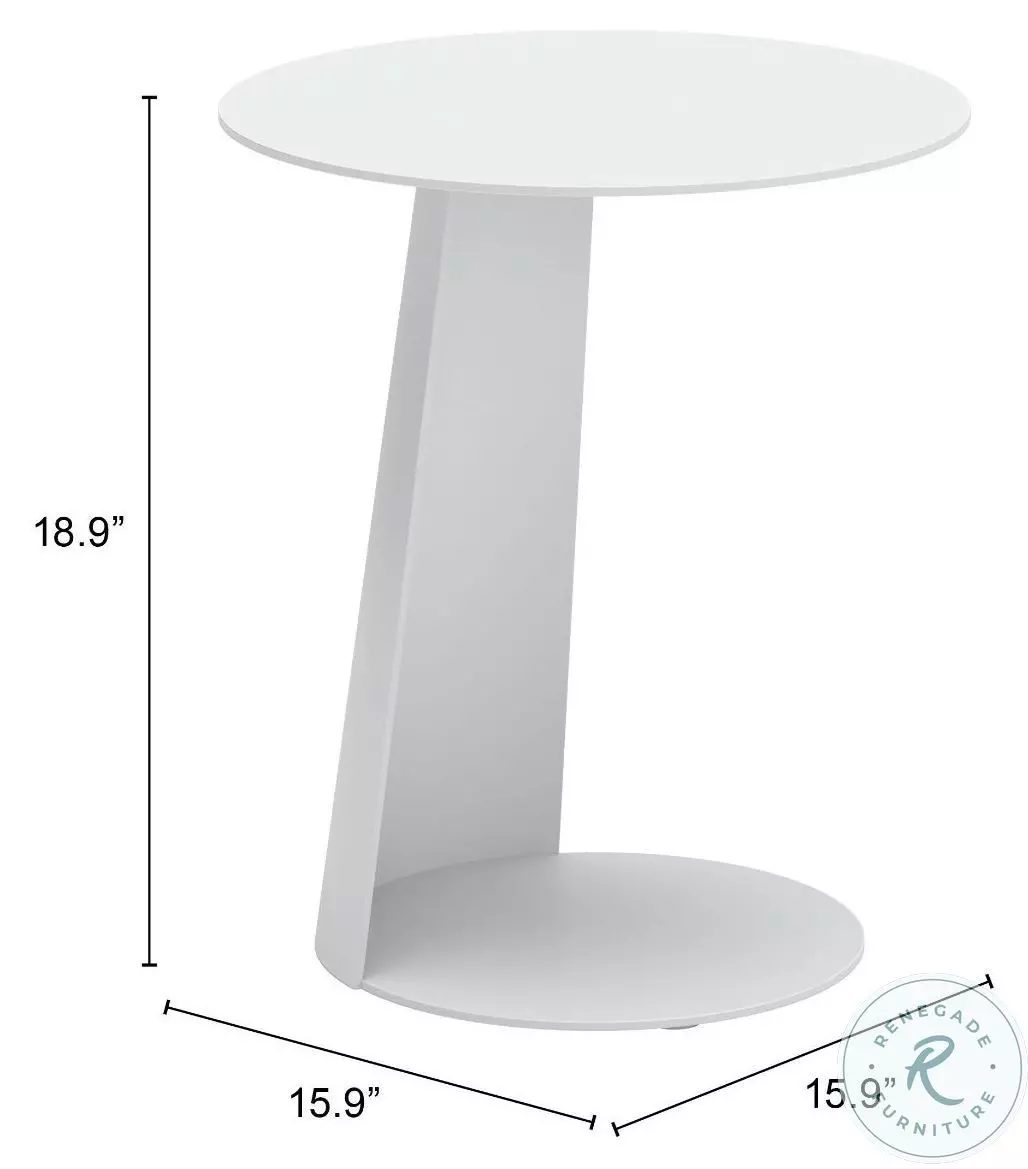 Sunny Isles White Outdoor Side Table
