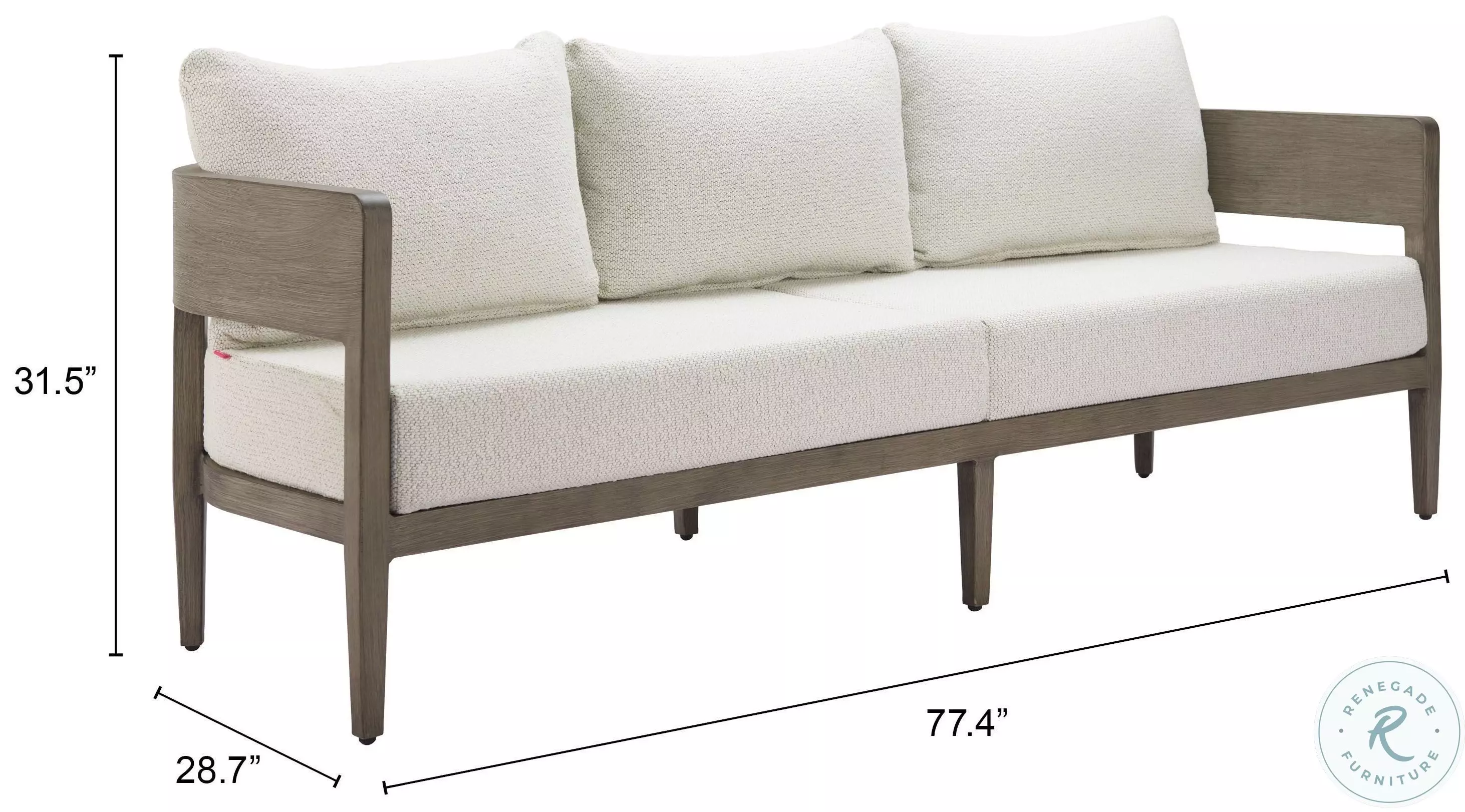 Foret Beige Performance Fabric 77 'Sofa