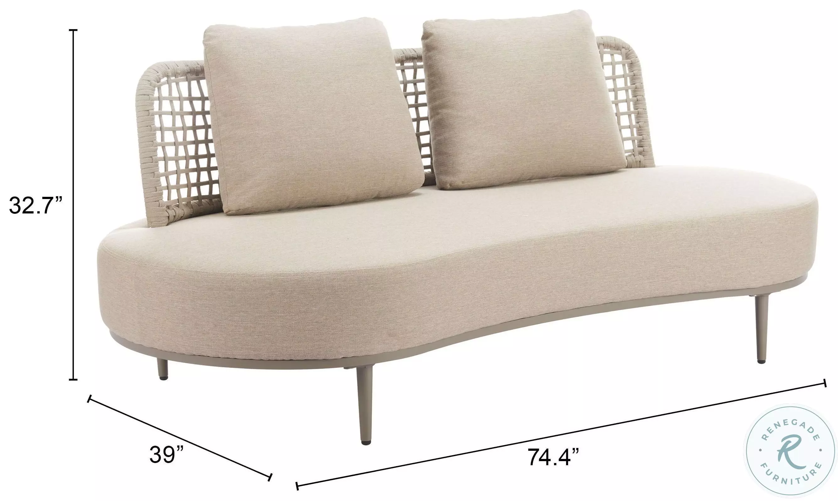 Ruhe Beige 74" Sofa