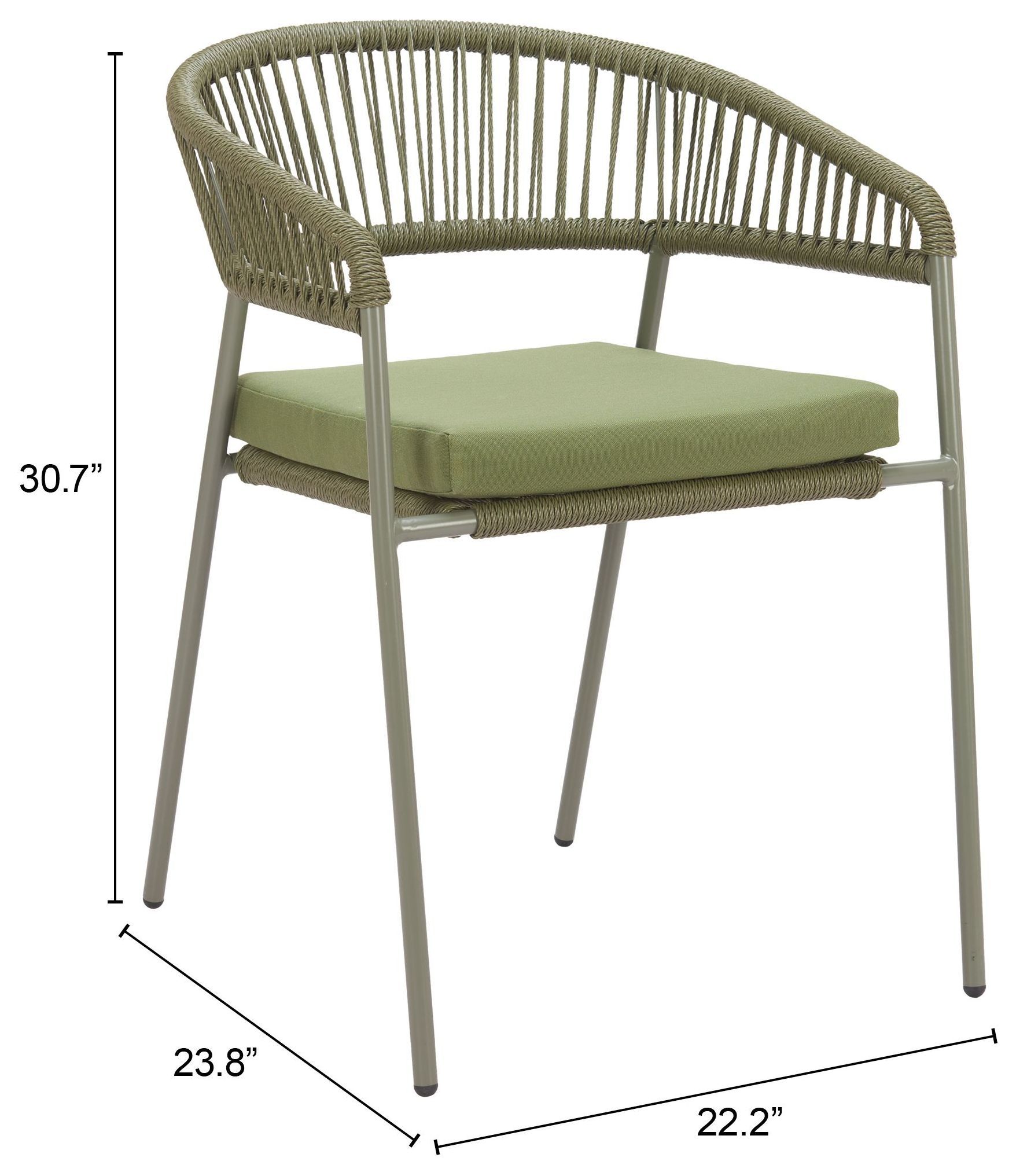 Skye Green Upholstered Outdoor Dining Chair Set of 2
