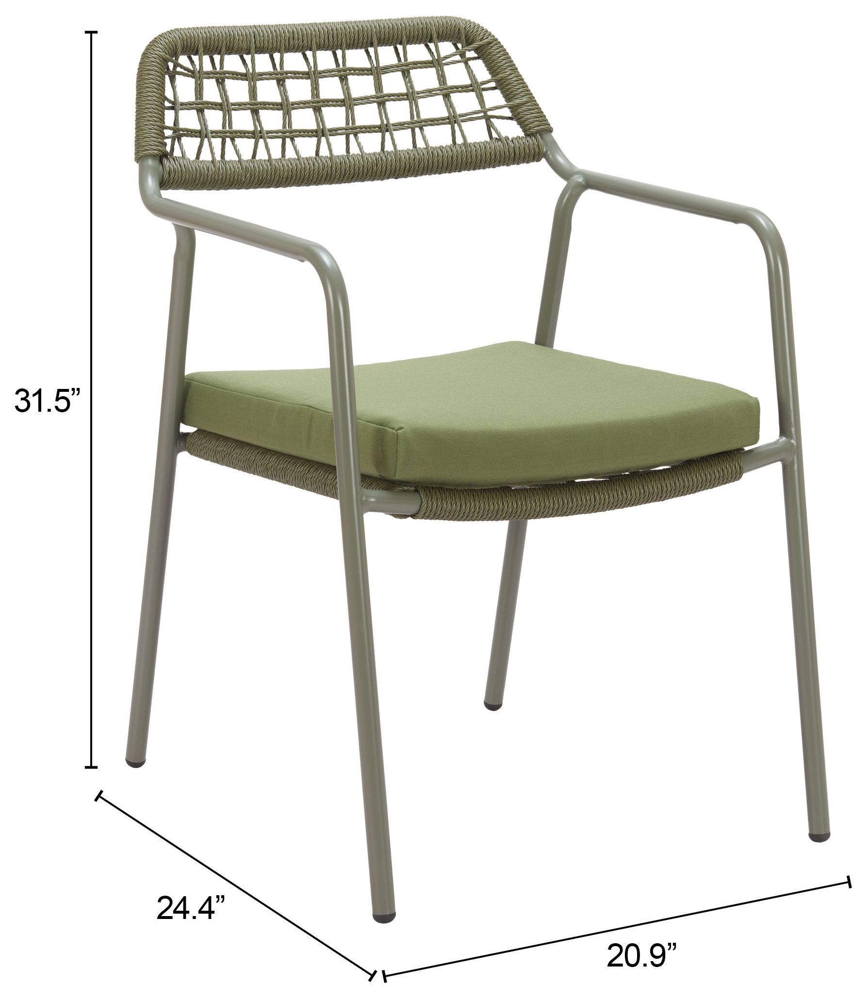 Rio Green Upholstered Outdoor Dining Chair Set of 2