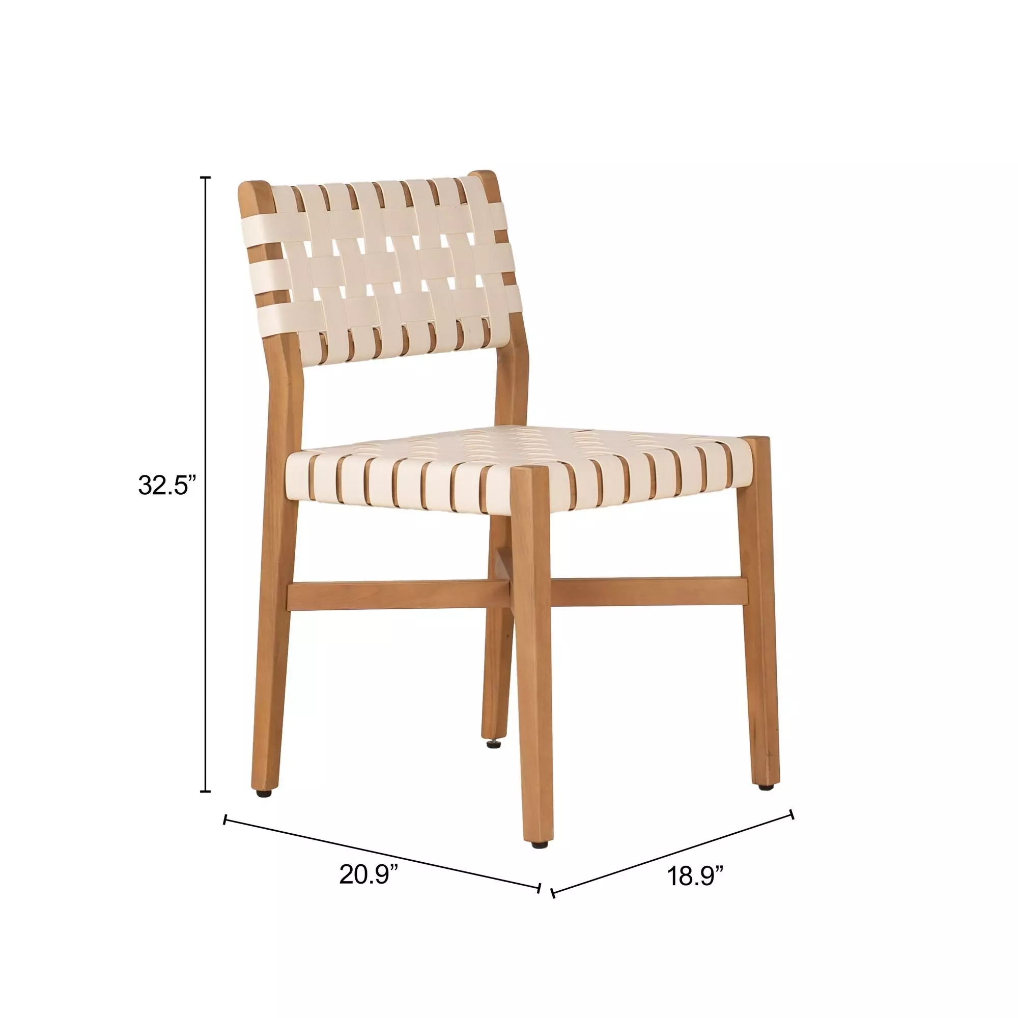Mizuya White and Brown Outdoor Dining Chair