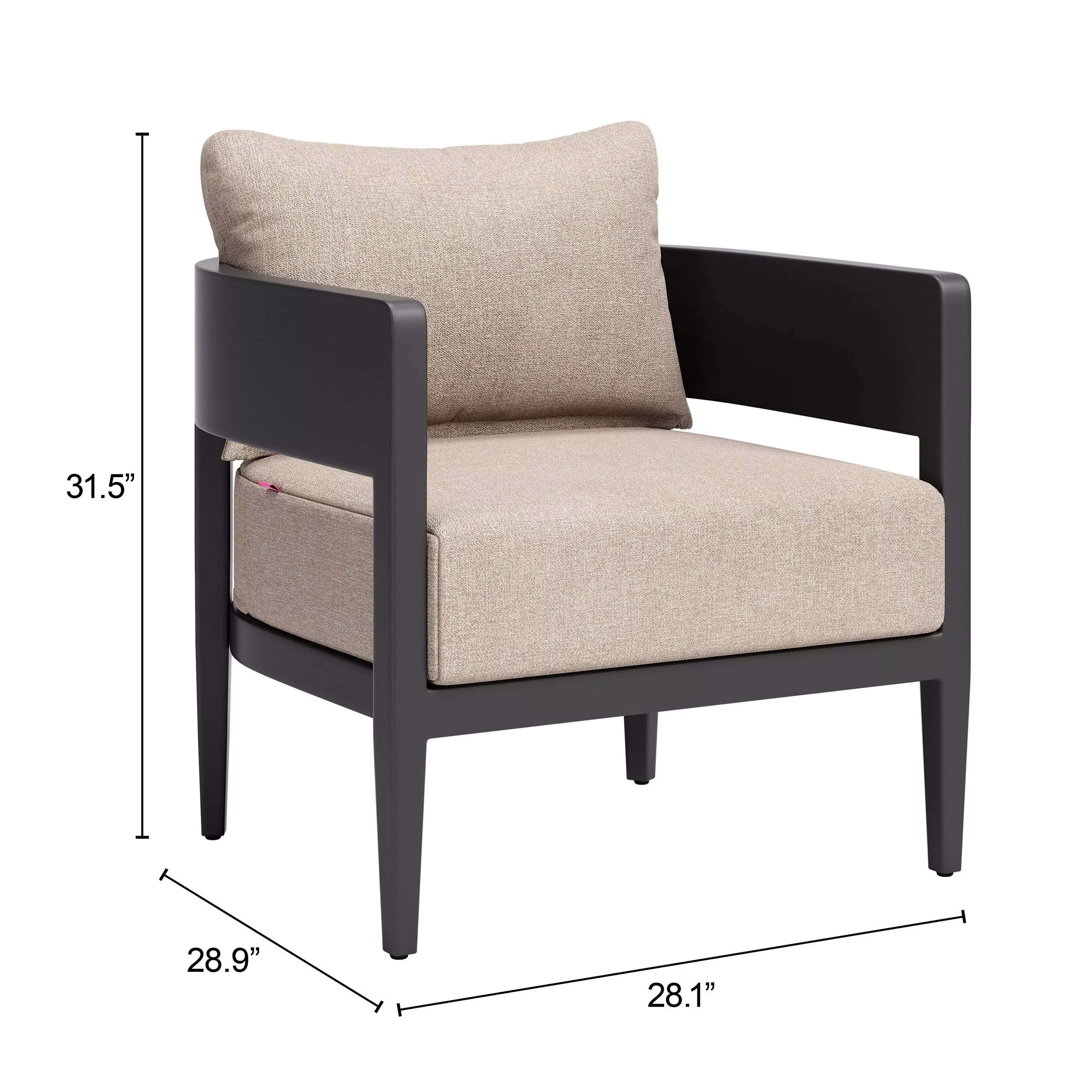 Foret Brown Upholstered Outdoor Arm Chair