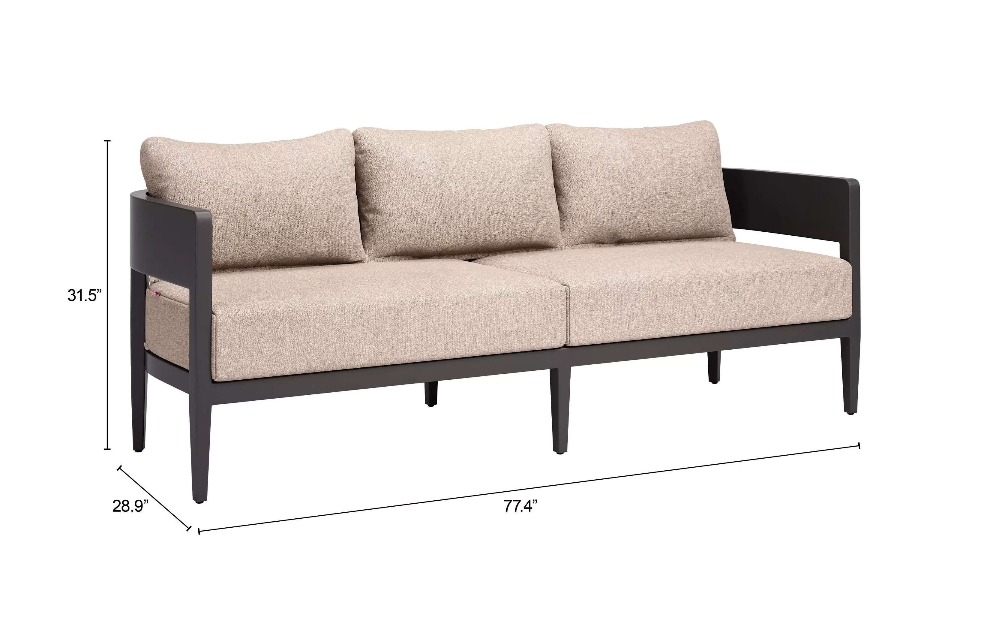 Foret Beige Outdoor 77" Sofa