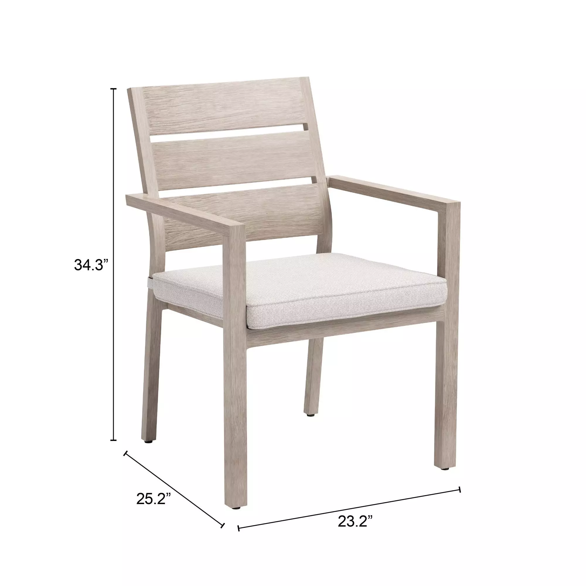 Reefline Gray Upholstered Outdoor Dining Chair Set of 2