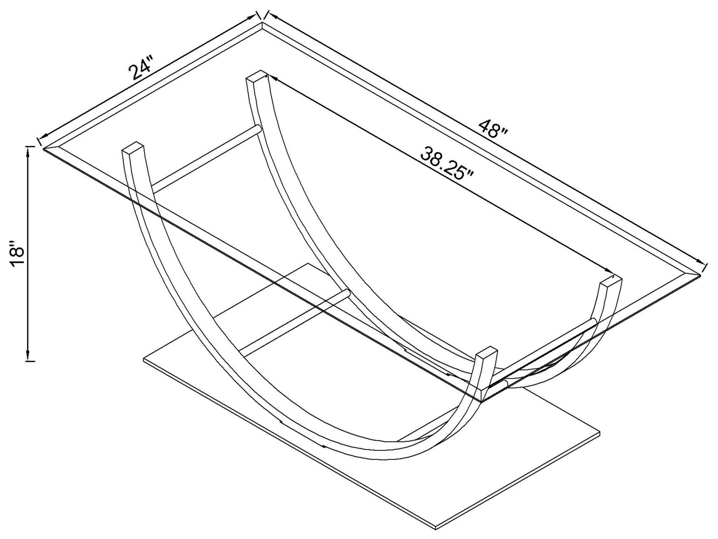 Danville Chrome U Shape Coffee Table 