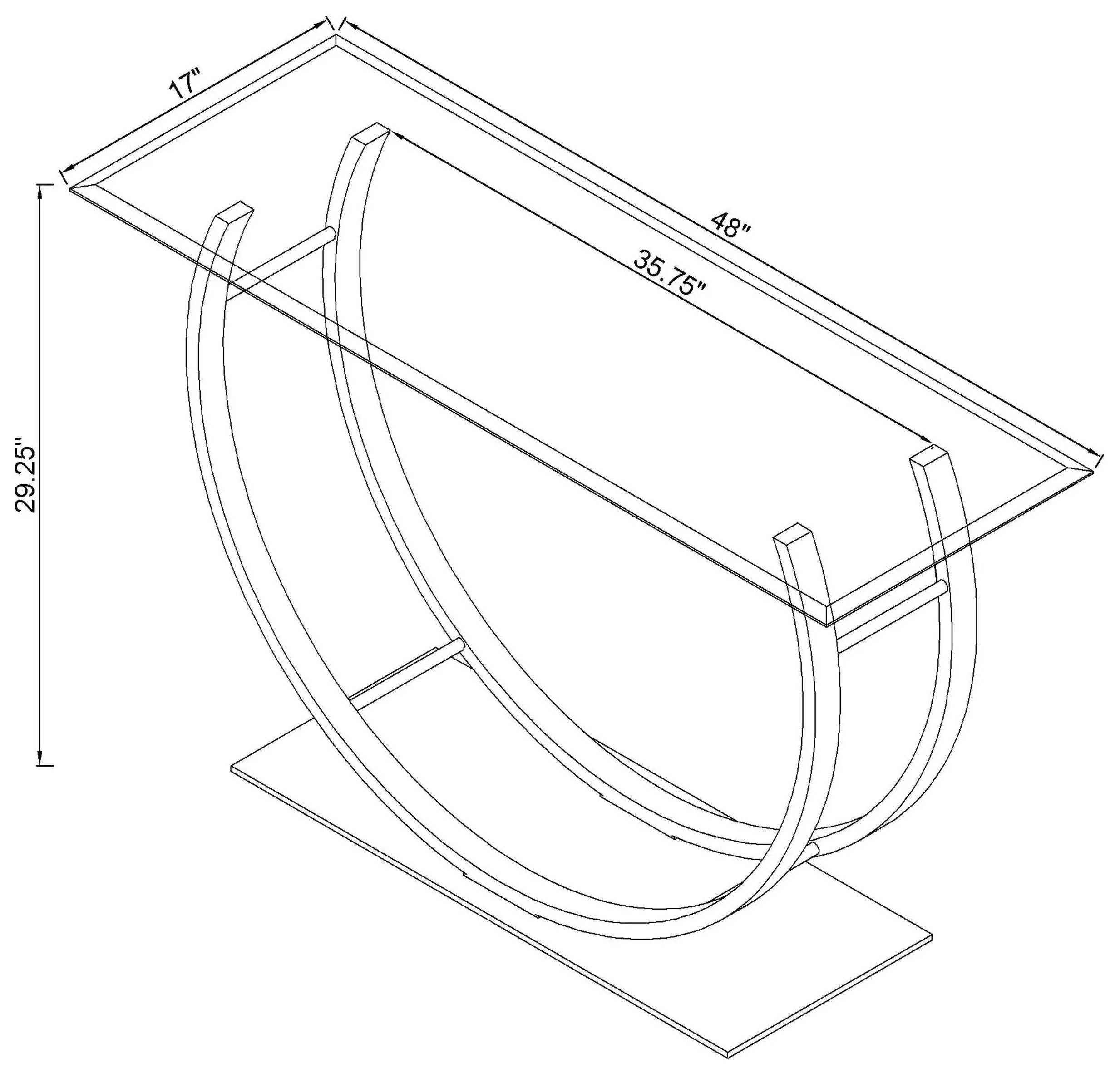Danville Chrome U Shape Sofa Table 