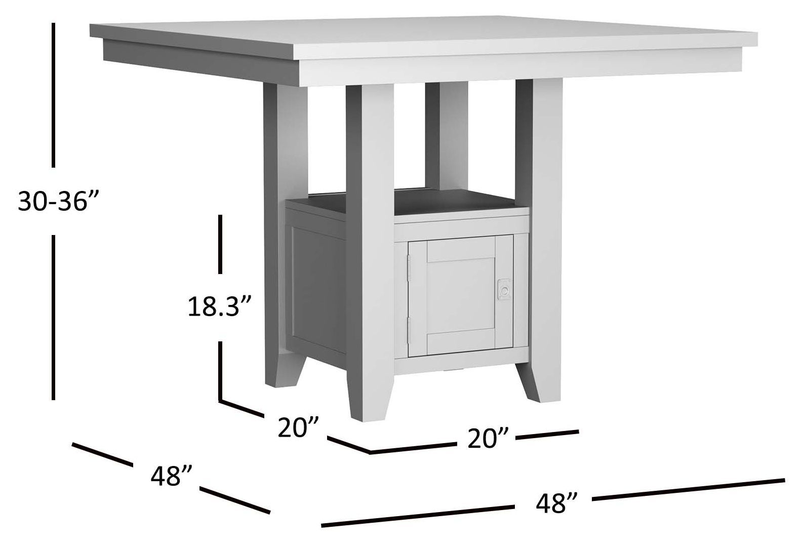 Kona Grove Chocolate Dark Brown Counter Height Dining Table