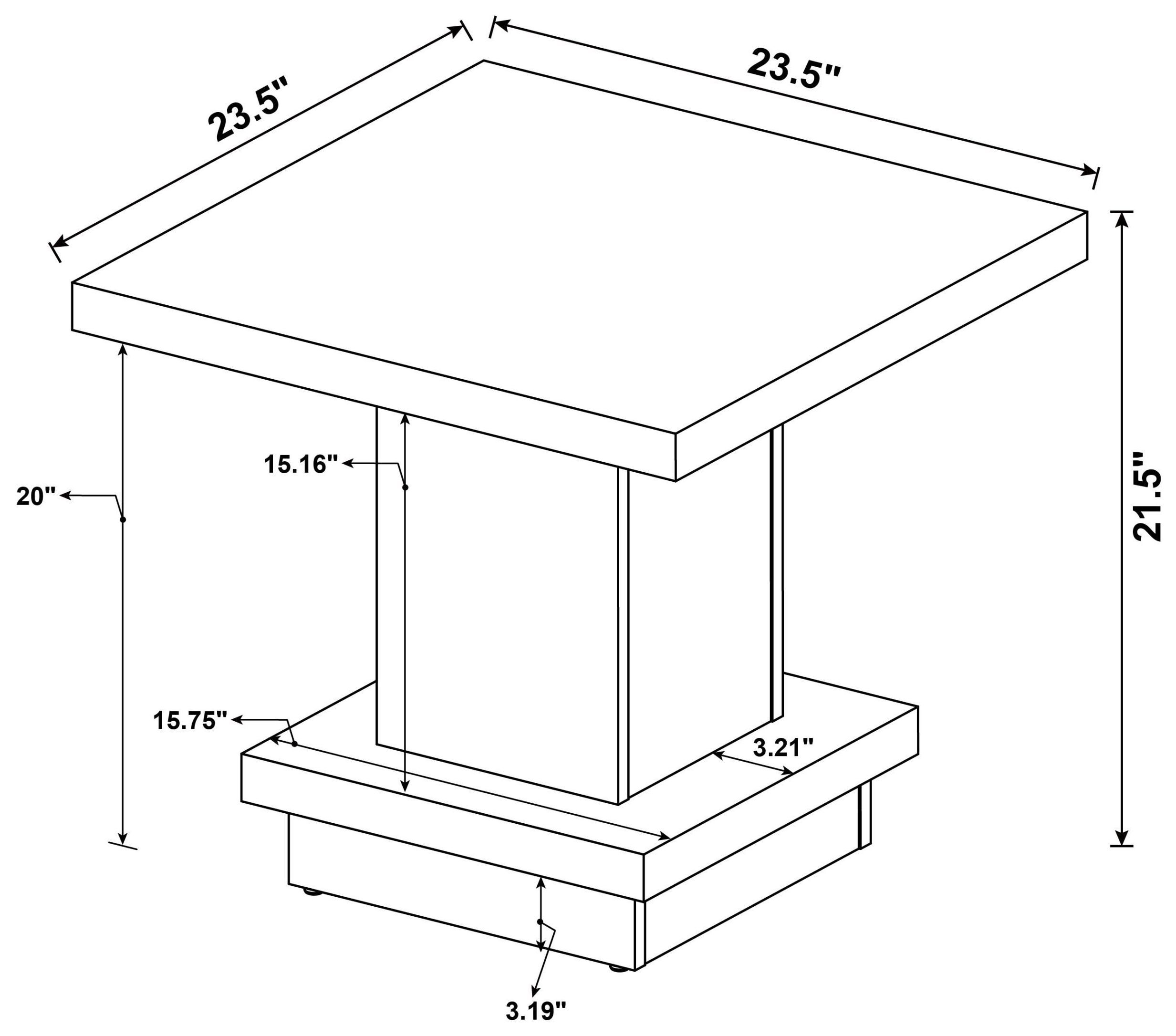 Reston Cappuccino End Table