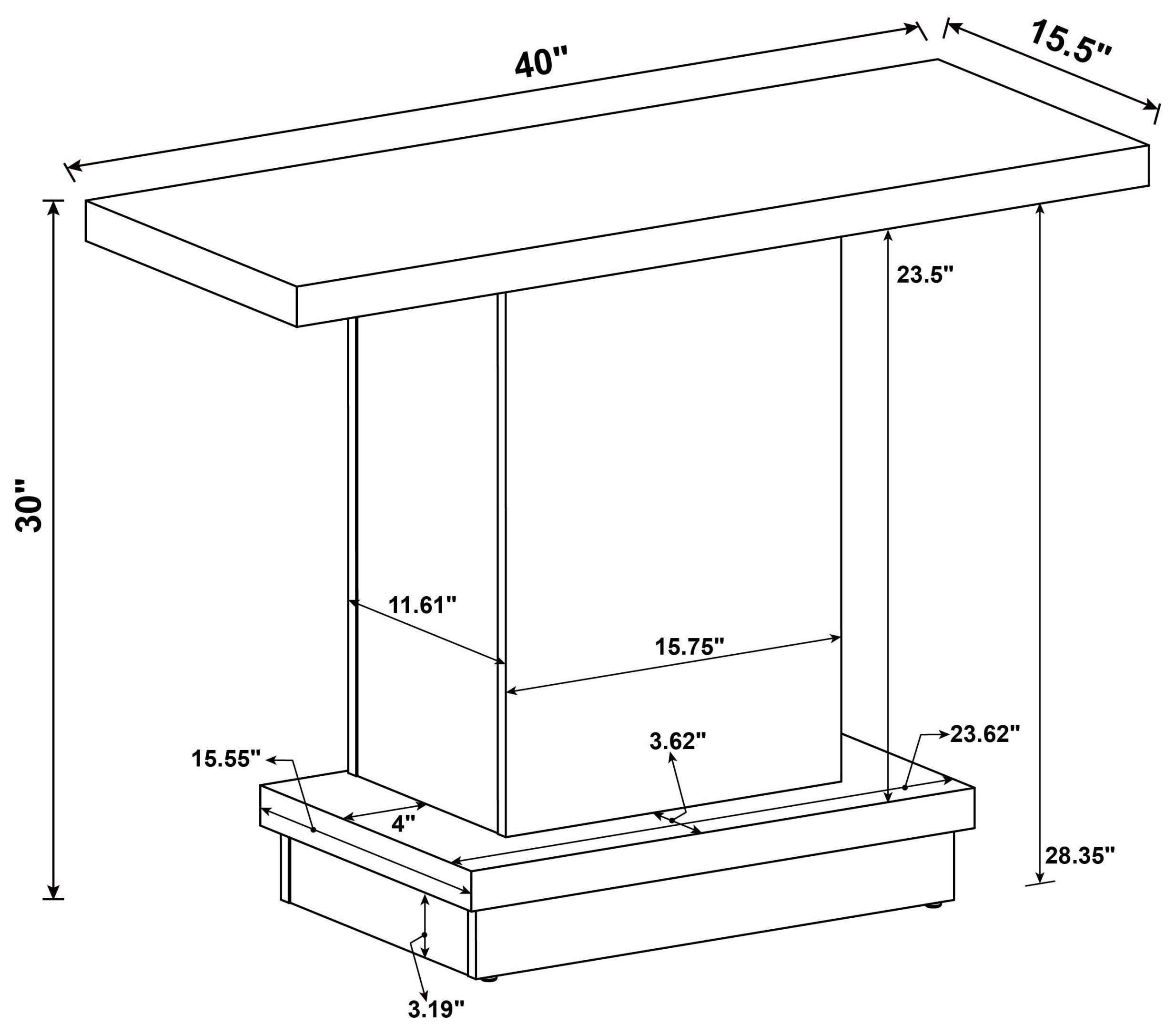 Reston Cappuccino Sofa Table