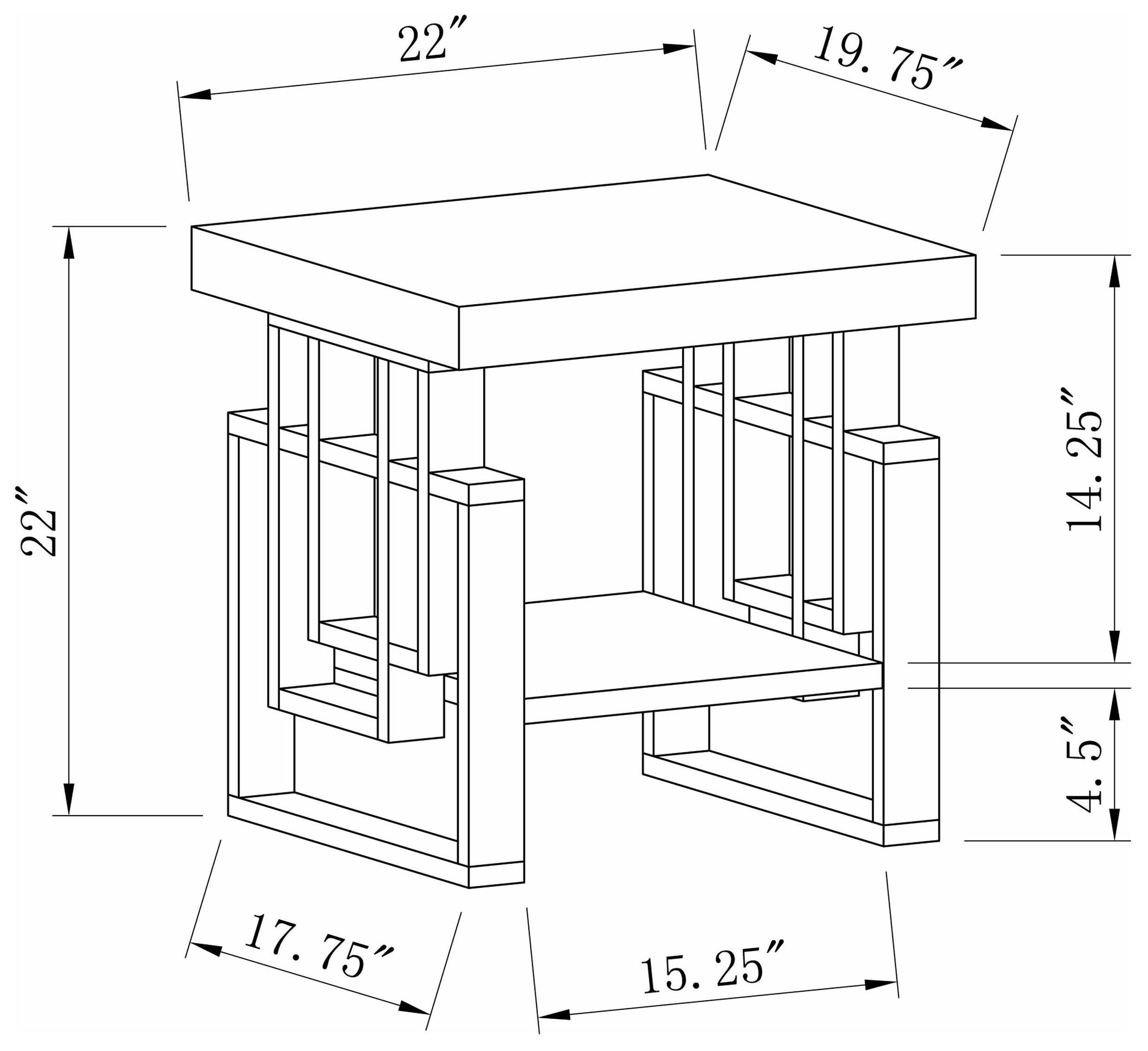 Schmitt High Glossy White  End Table 