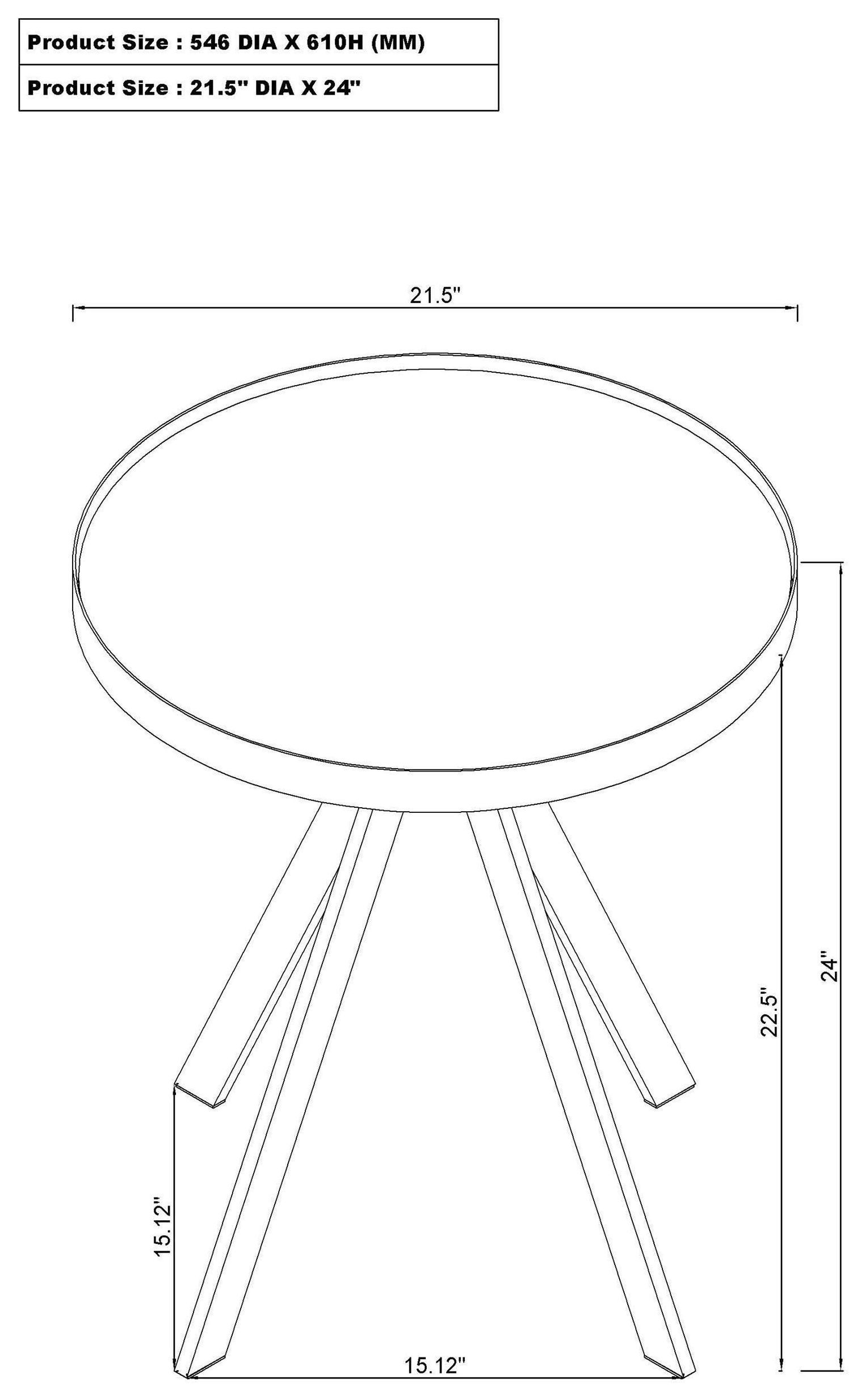 Briggs White Marble Printed Glass Top Round End Table