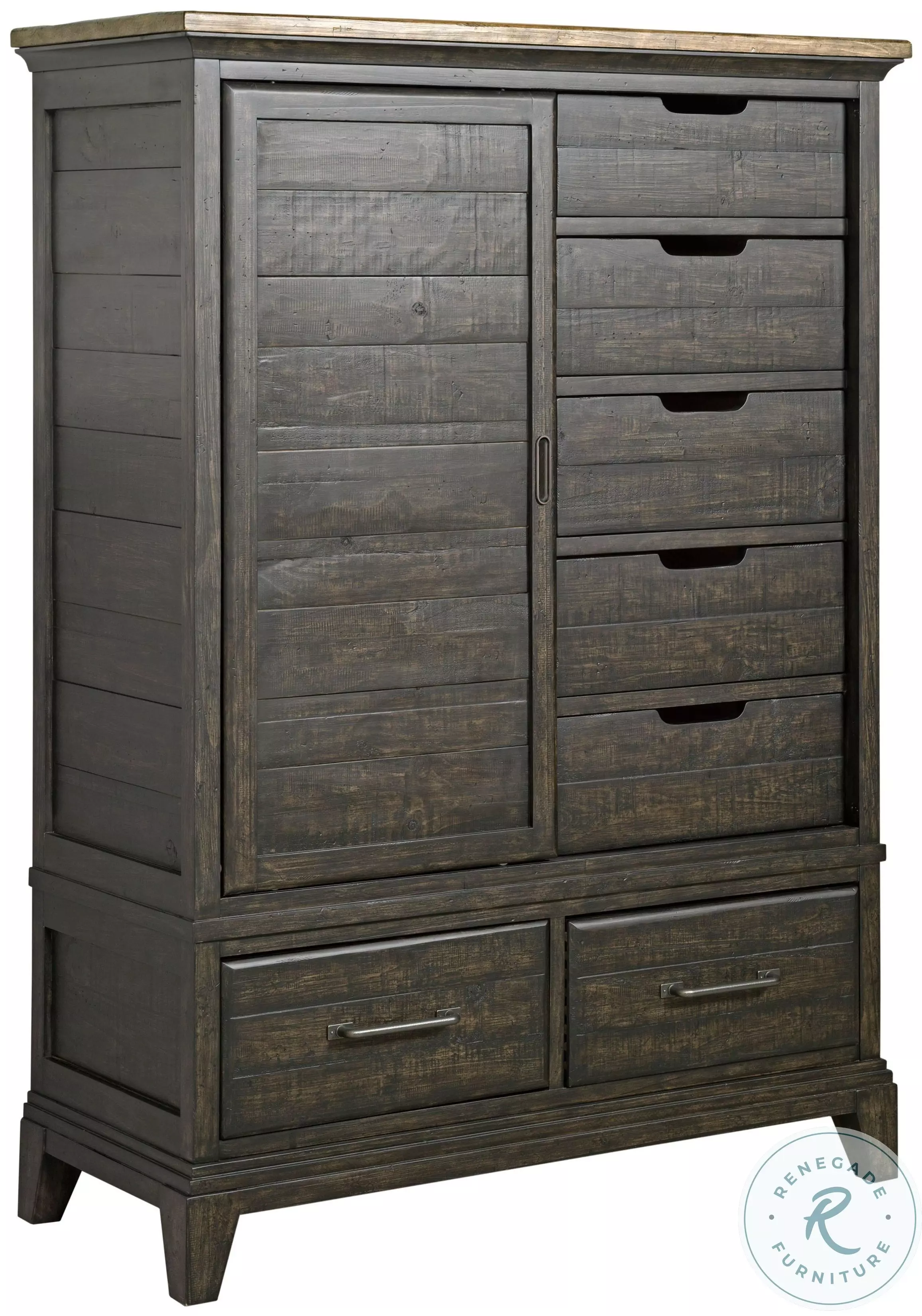 Plank Road Charcoal Wheeler Door Chest From Home Gallery Stores