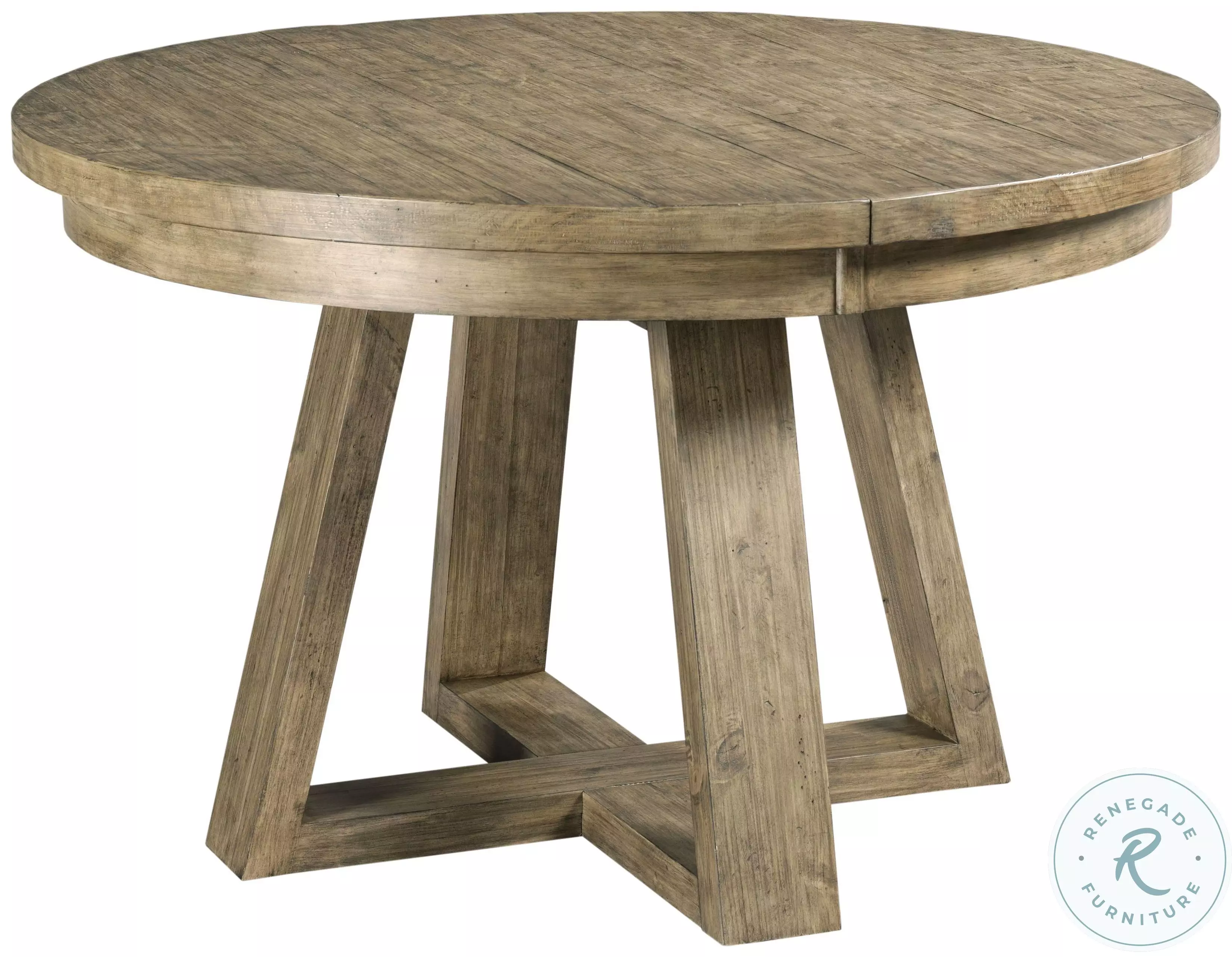 Plank Road Stone Button Extendable Round Dining Room Set From Home