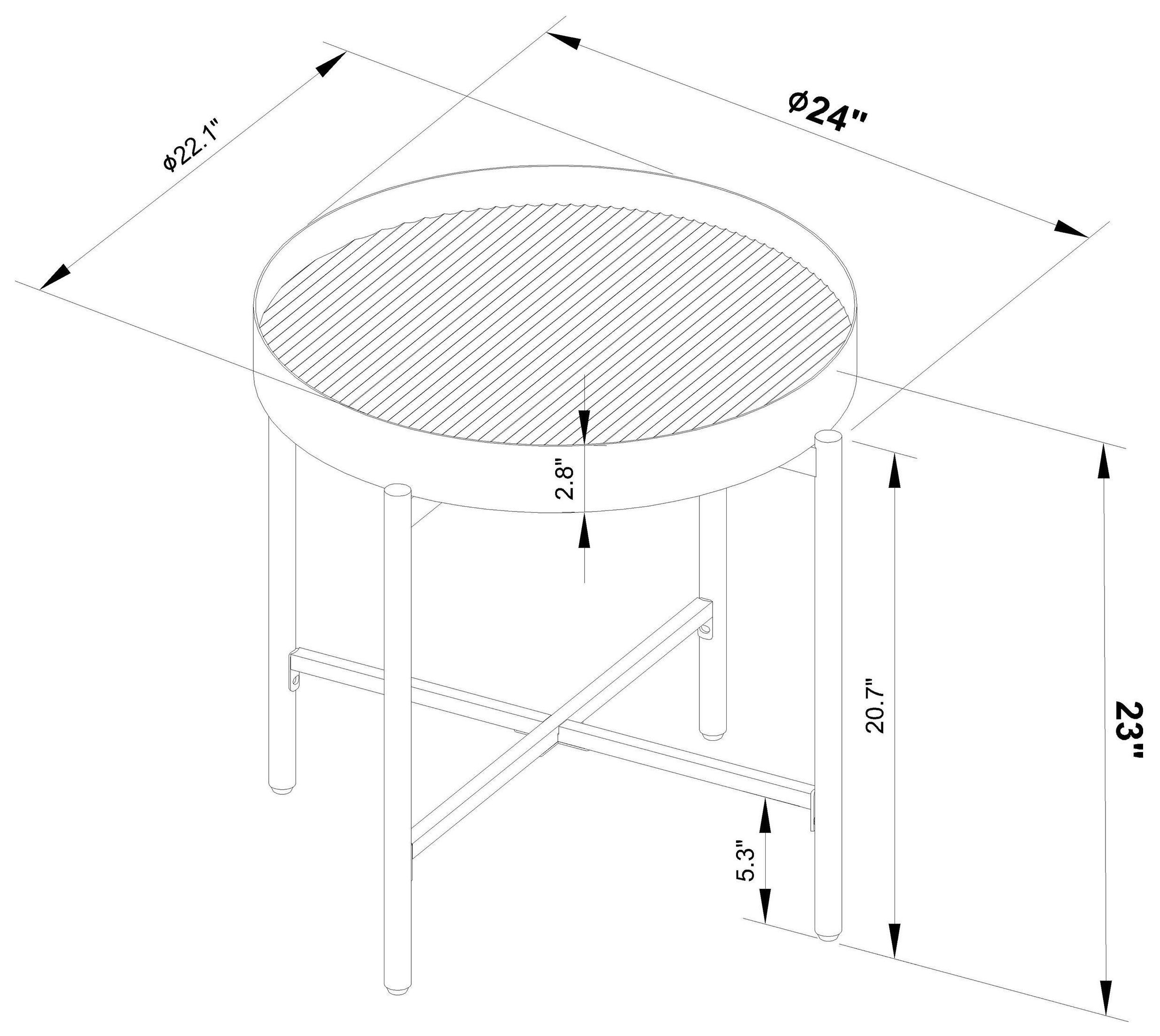 Ozella Sandy Black Round End Table