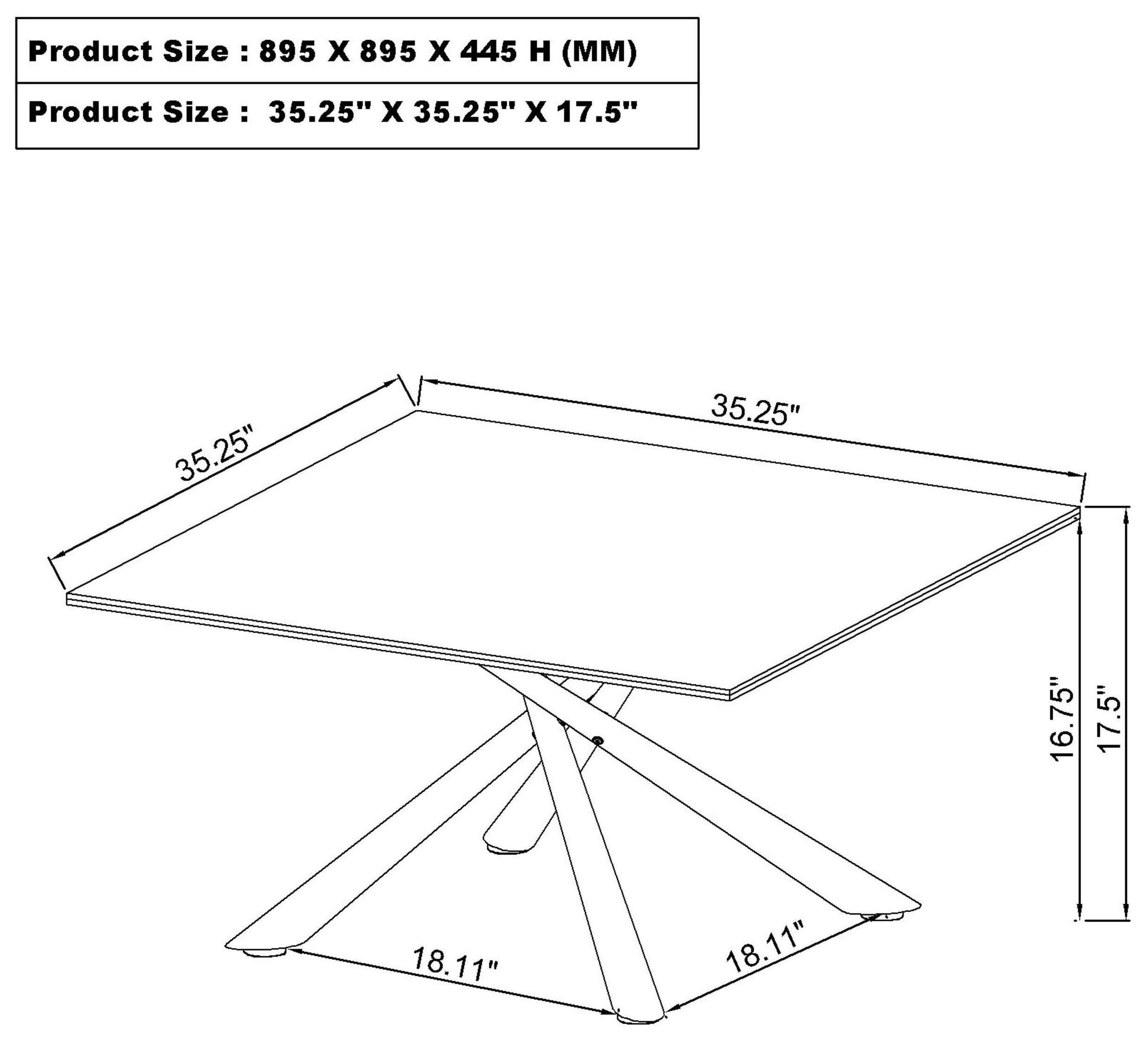 Carvell Mirage White Sintered Stone Square Coffee Table