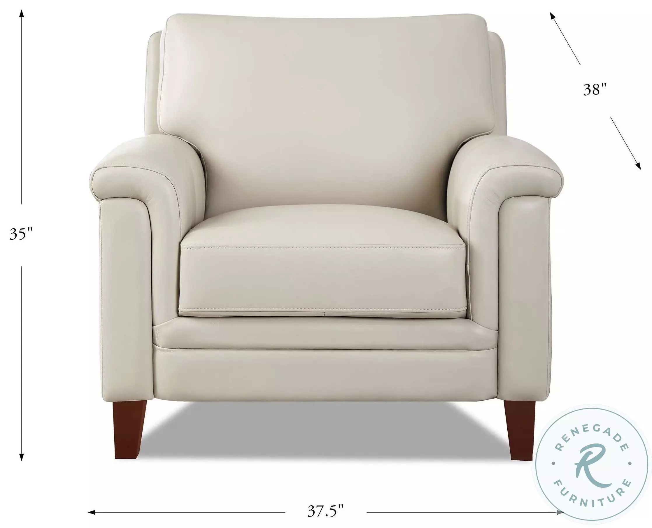 Wendover Vanilla Leather Upholstered Accent Chair