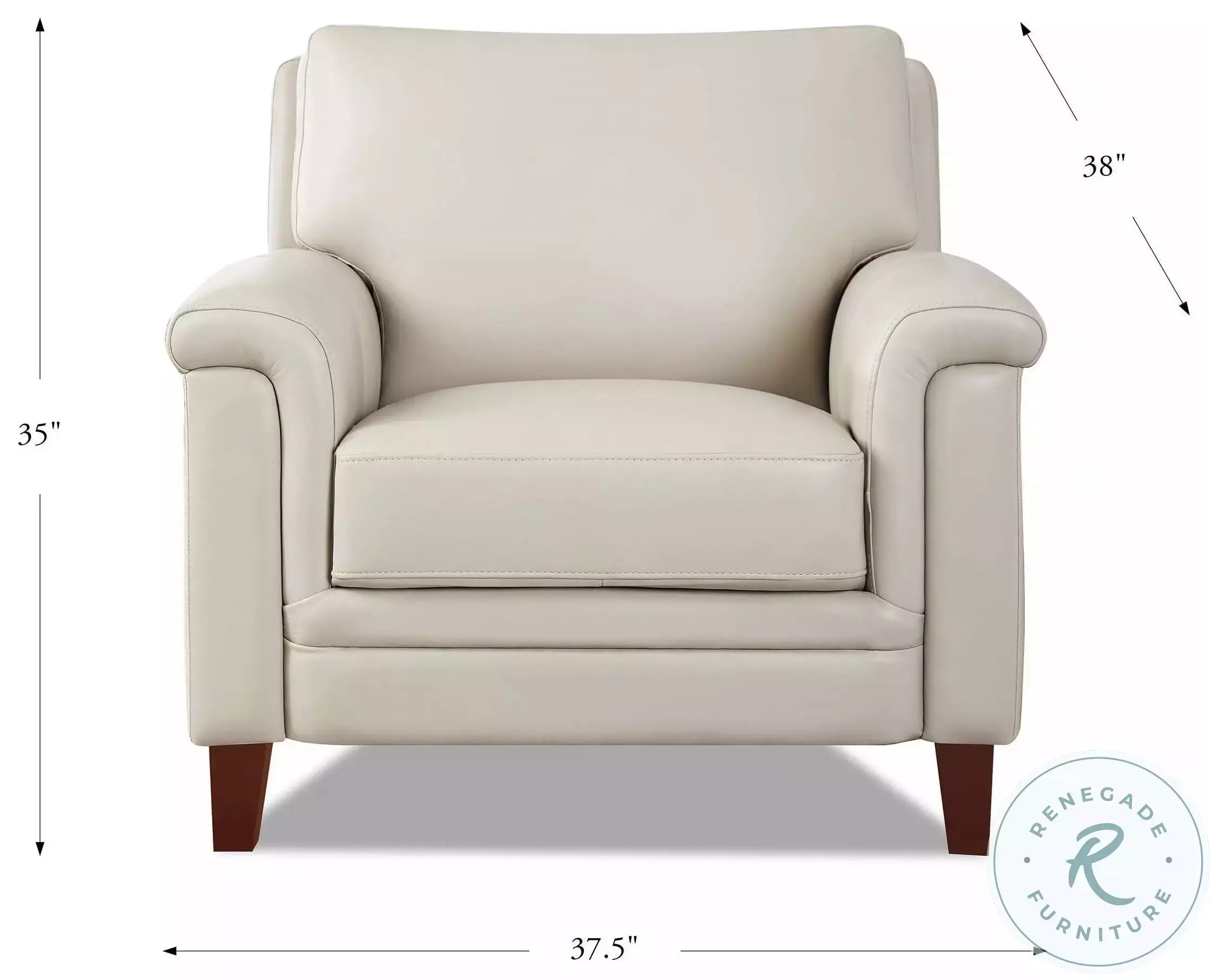 Wendover Vanilla Leather Upholstered Accent Chair