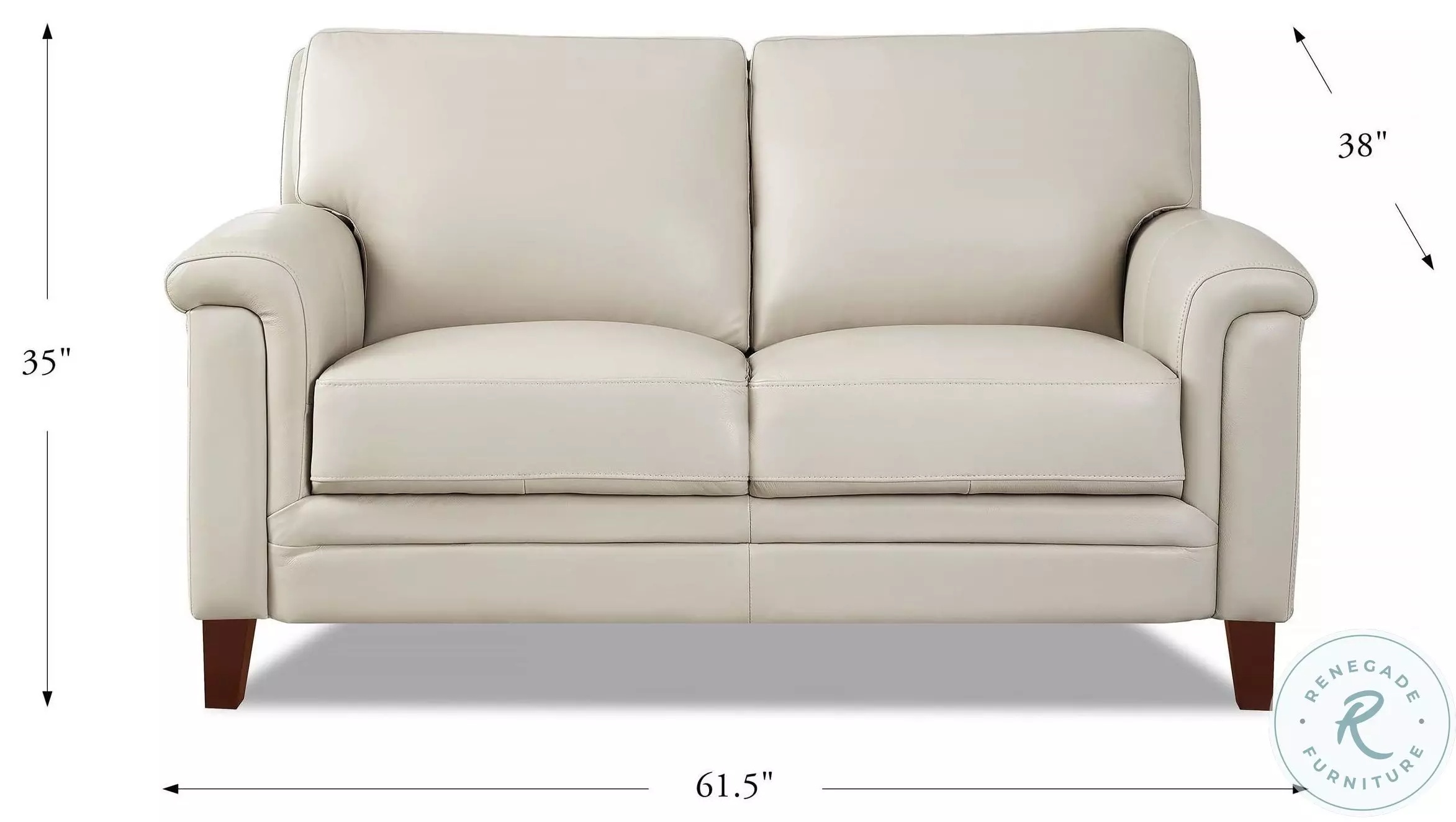 Wendover Vanilla Leather 62" Loveseat