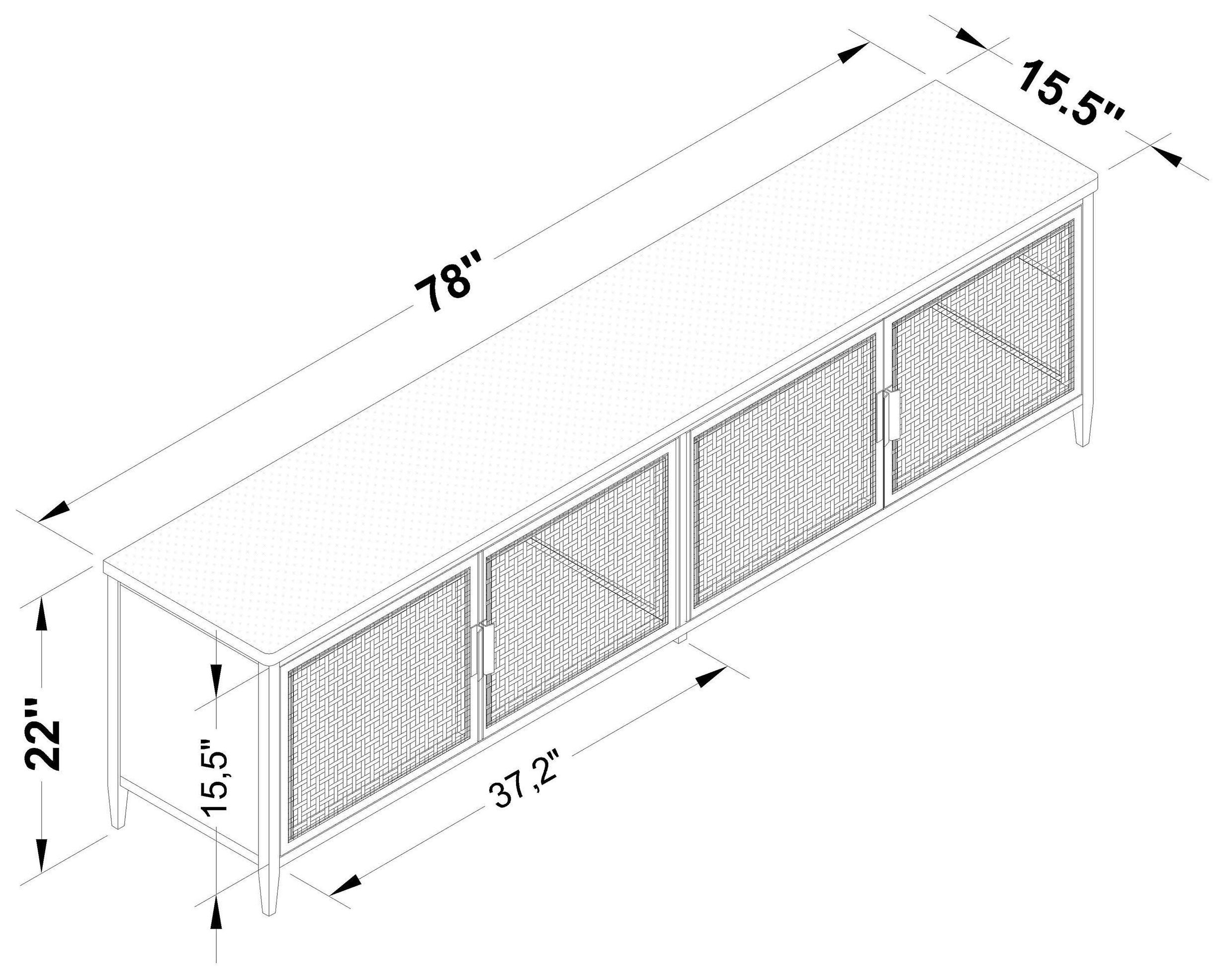 Amherst Black 4 Door 78" TV Stand
