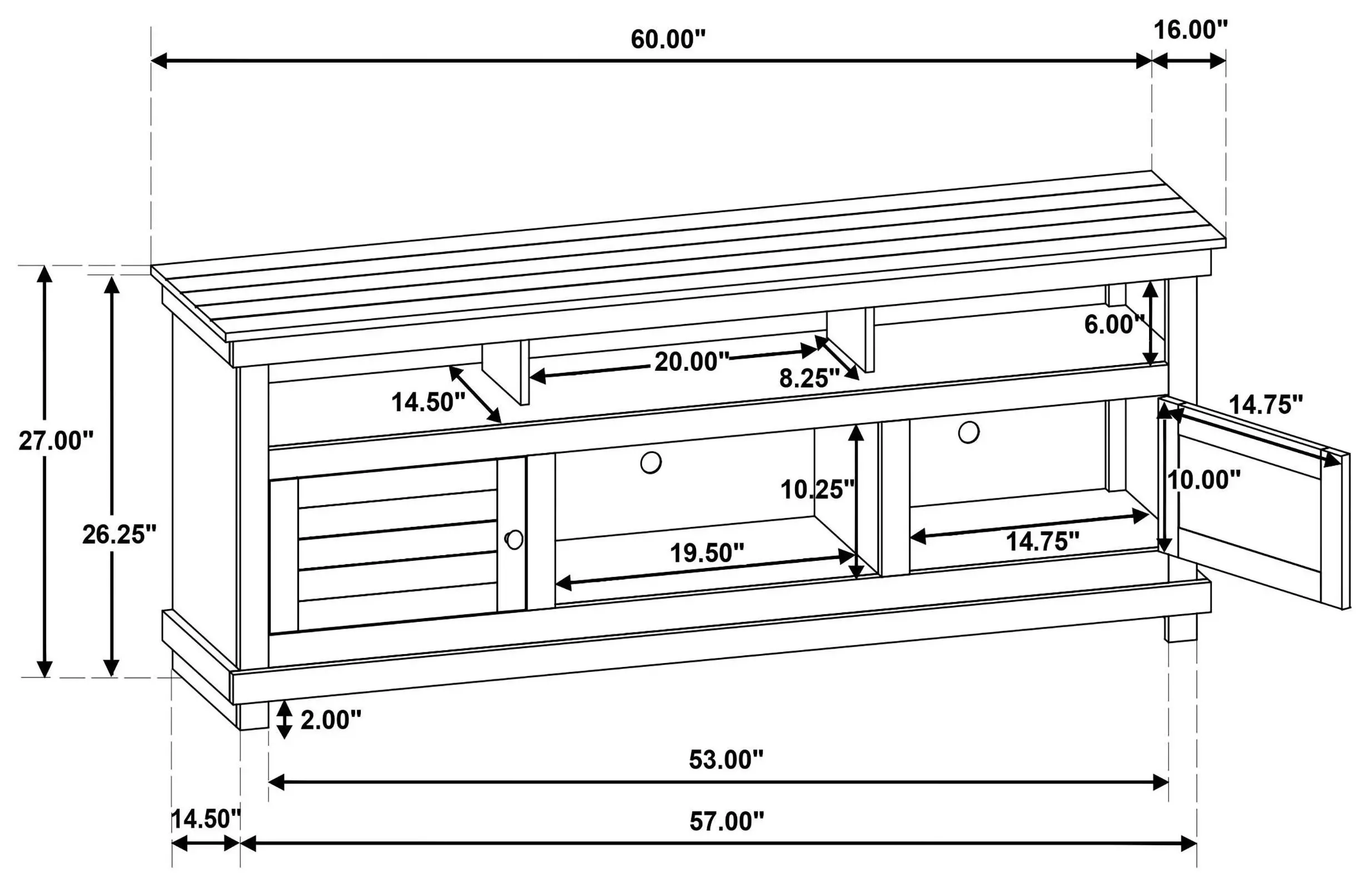 Payne Distressed Java 60" TV Stand