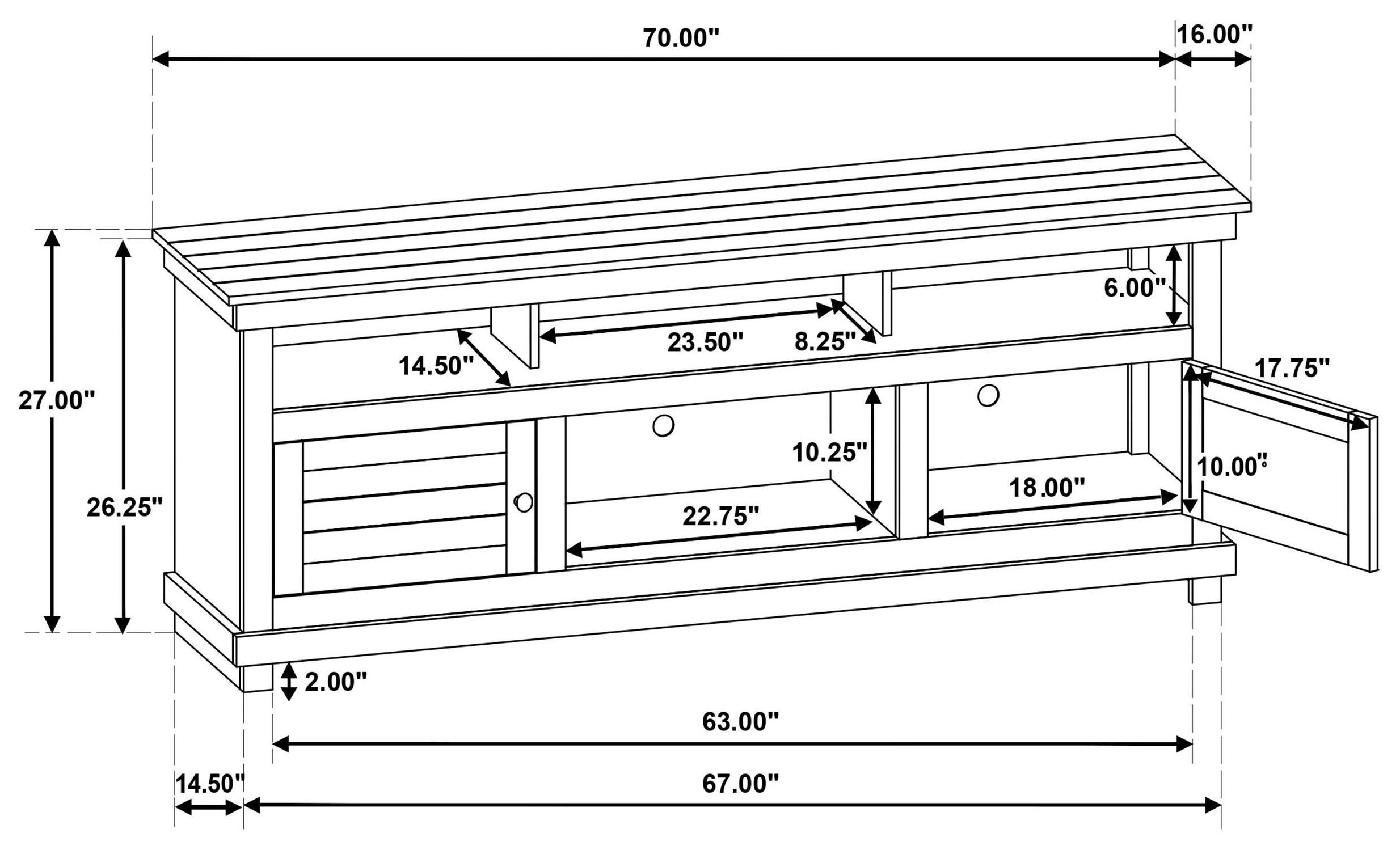 Payne Distressed Java 70" TV Stand