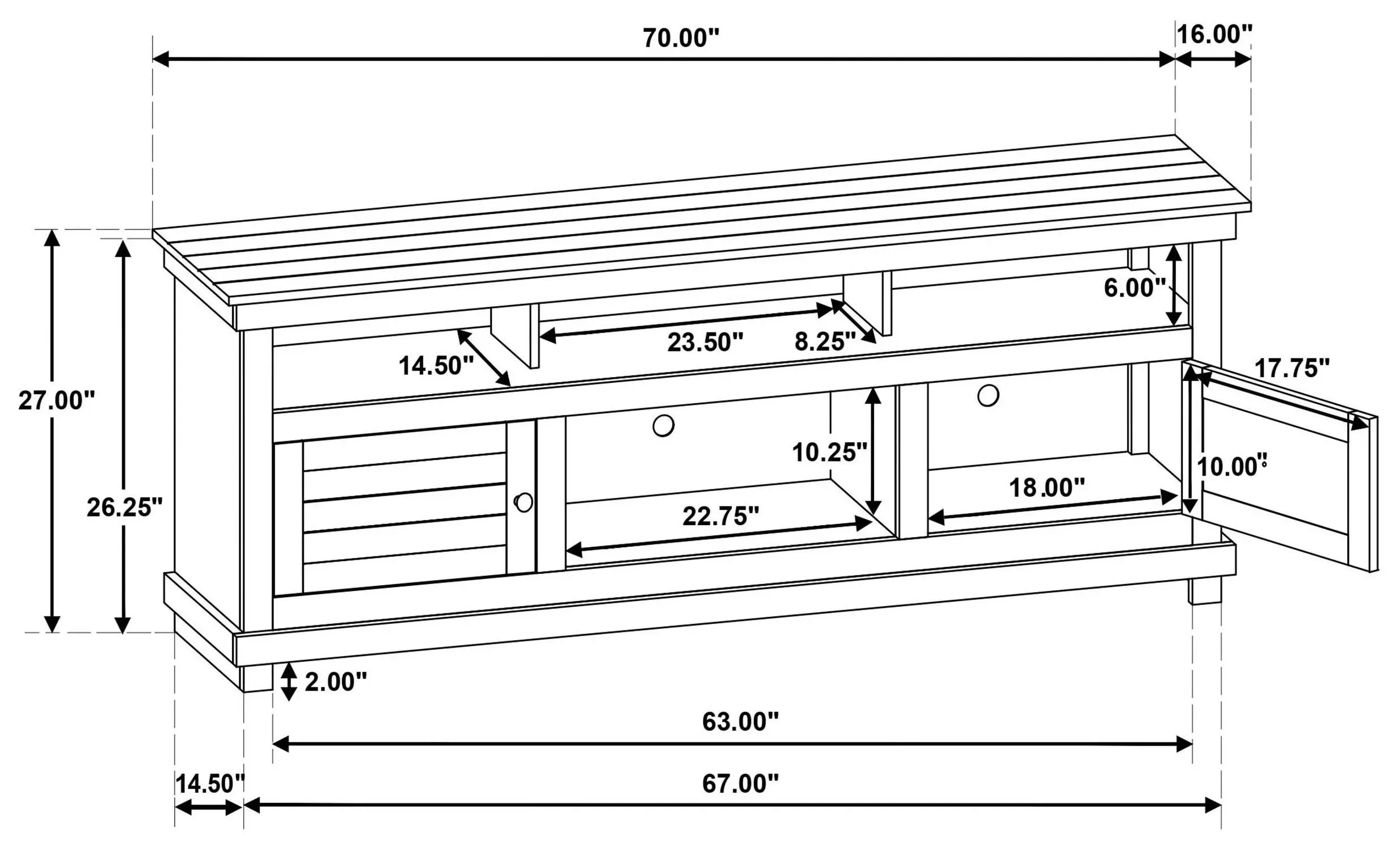 Payne Distressed Java 70" TV Stand