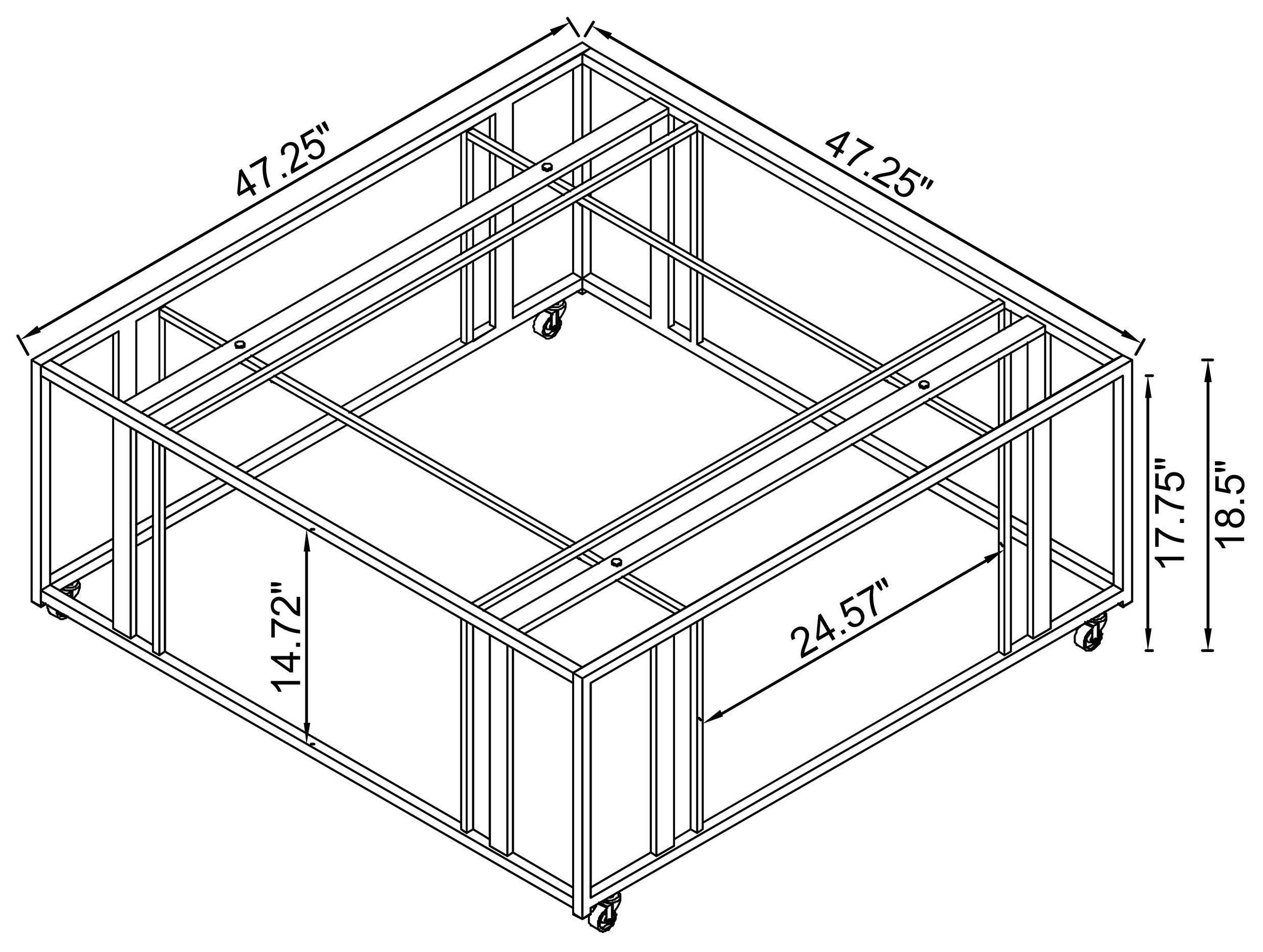 Adri Matte Brass And Glass Top Square Coffee Table